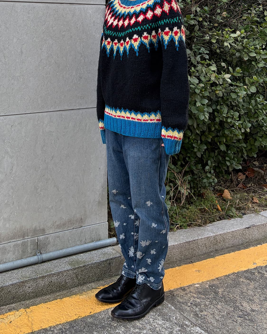 빈티지 플라워 패턴 데님 팬츠 상품이미지1