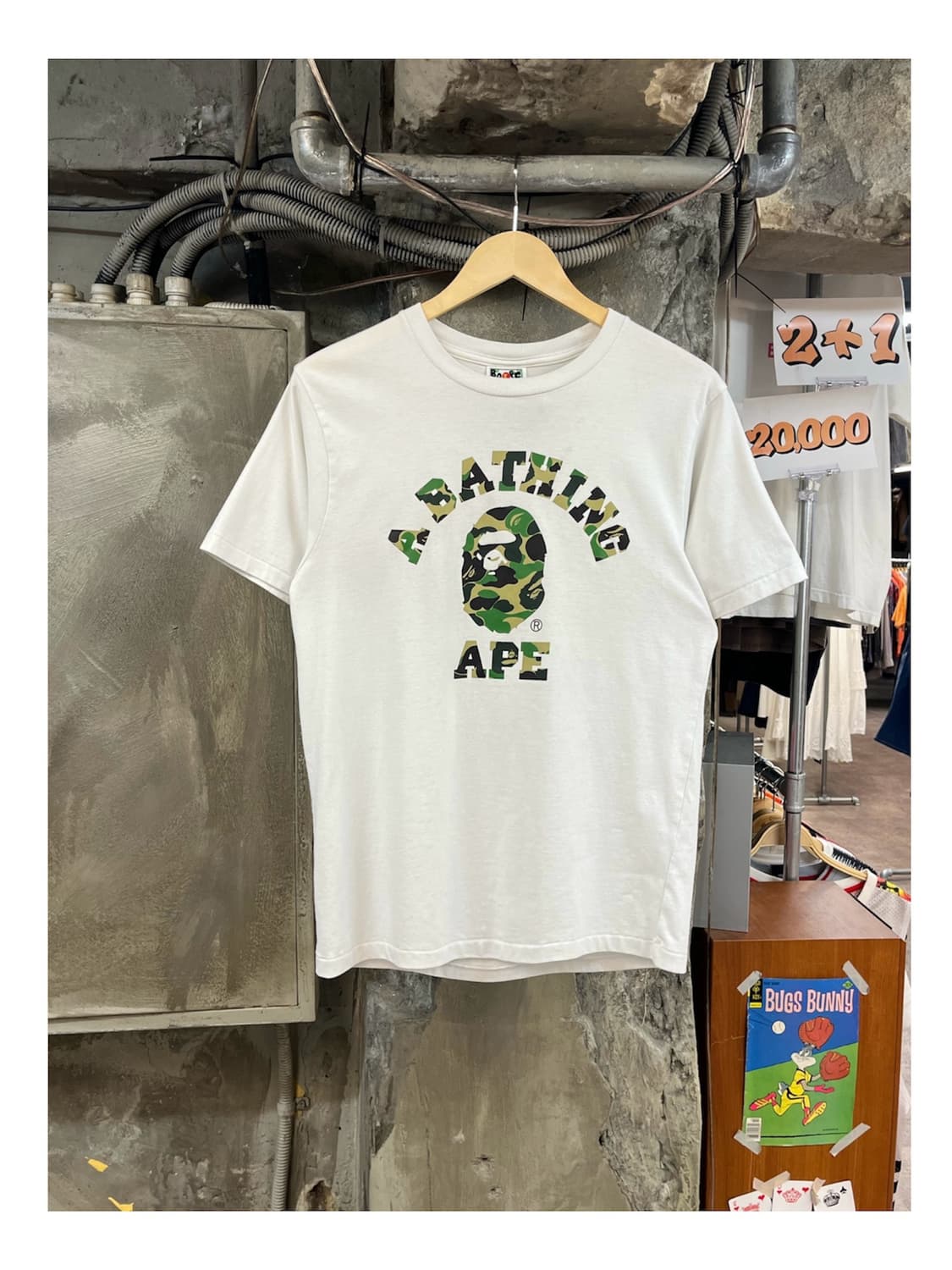 베이프 ABC 카모 컬리지 반팔티 화이트 M #csz3928 상품이미지1