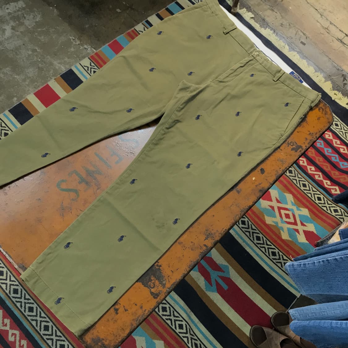 폴로랄프로렌 포니 자수 패턴 카키 치노 팬츠 허리 39 빅사이즈 상품이미지3