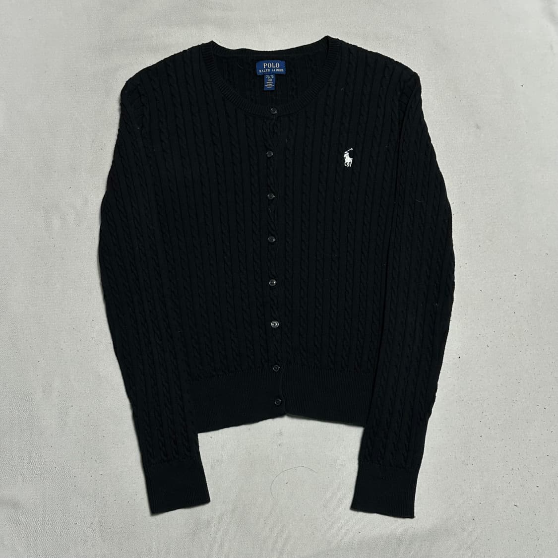 XL 폴로랄프로렌 여성용 블랙 케이블 가디건 상품이미지2