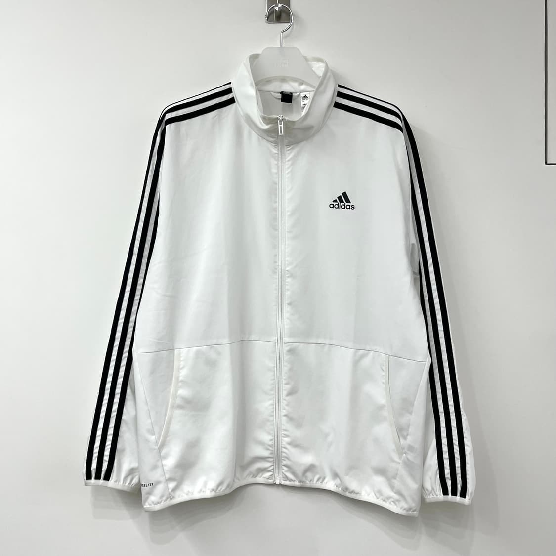 아디다스 화이트 삼선 우븐 바람막이 자켓 상품이미지2