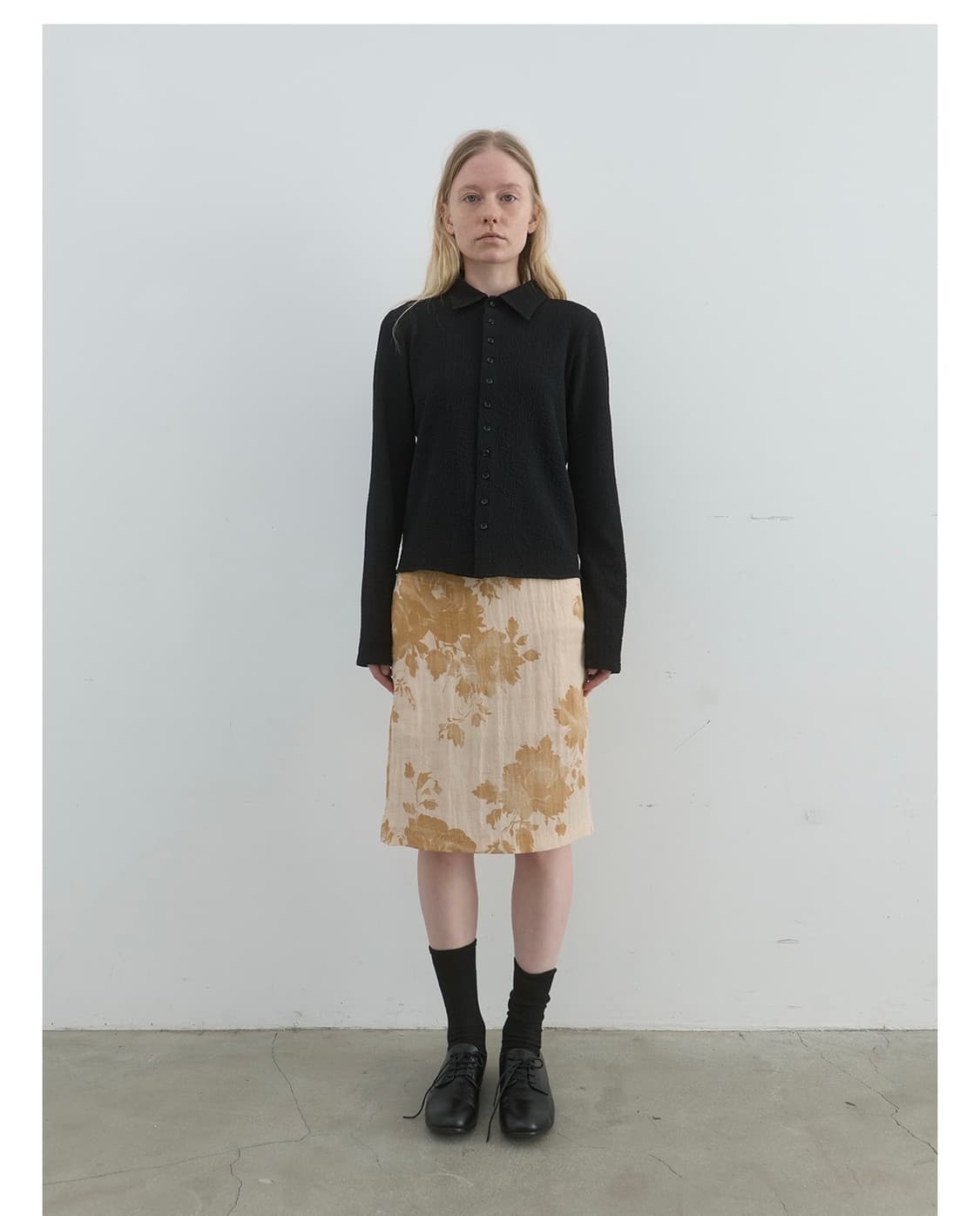 낫띵에브리띵 silky floral midi skirt 1사이즈 상품이미지1