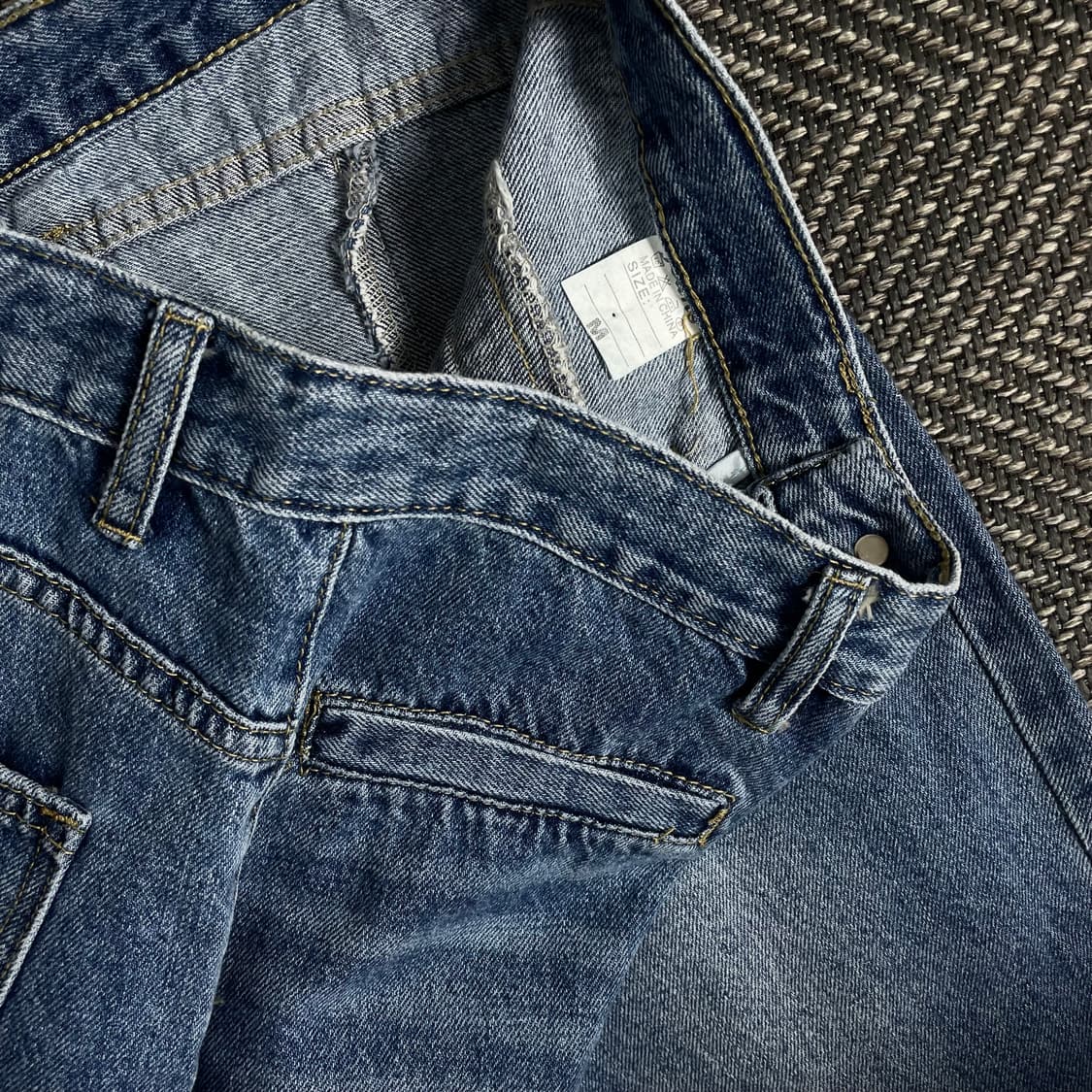 빈티지 절개 디테일 워싱 와이드핏 데님 팬츠o 3658 상품이미지5