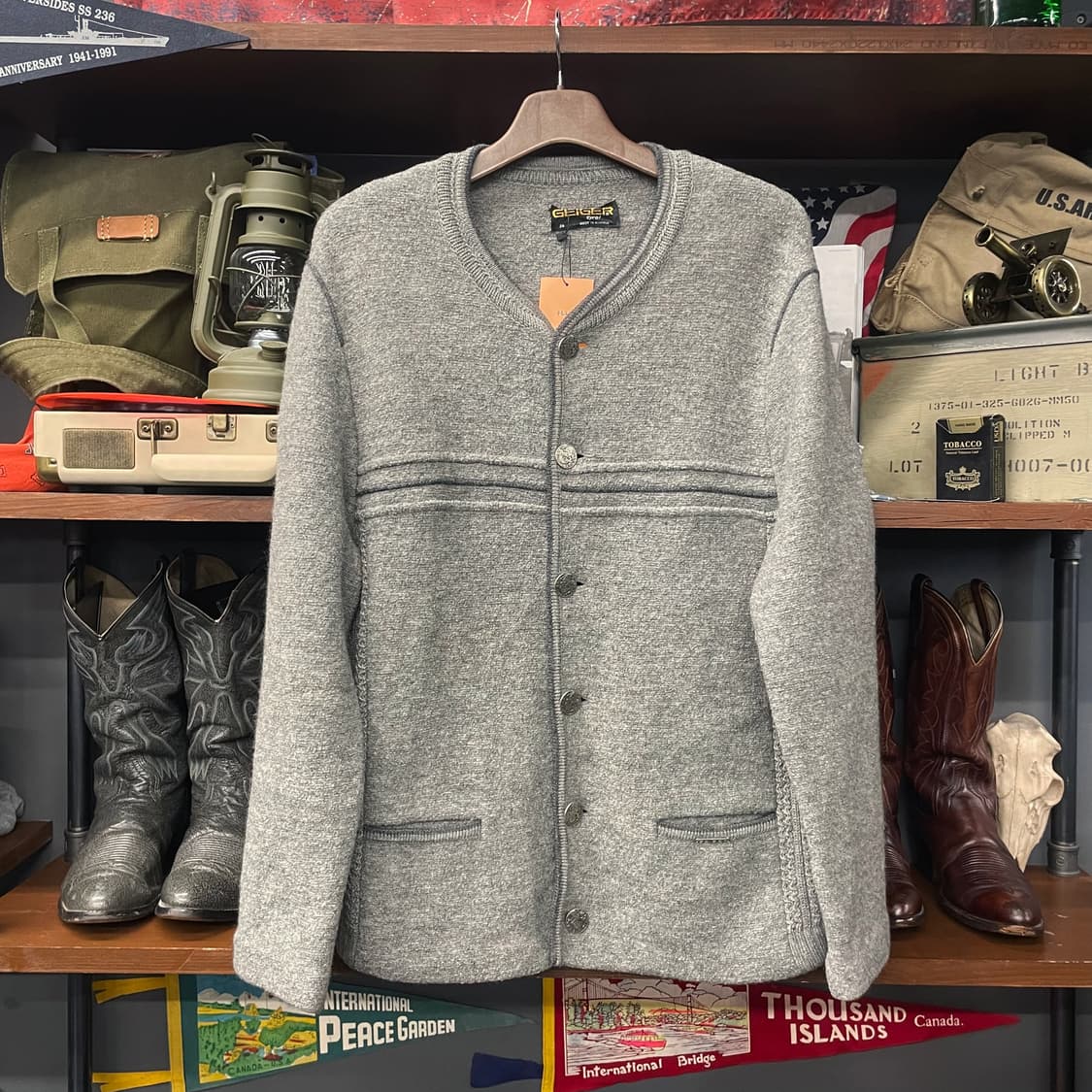 가이거 울 트위드 케이블 가디건 자켓 N345 상품이미지1