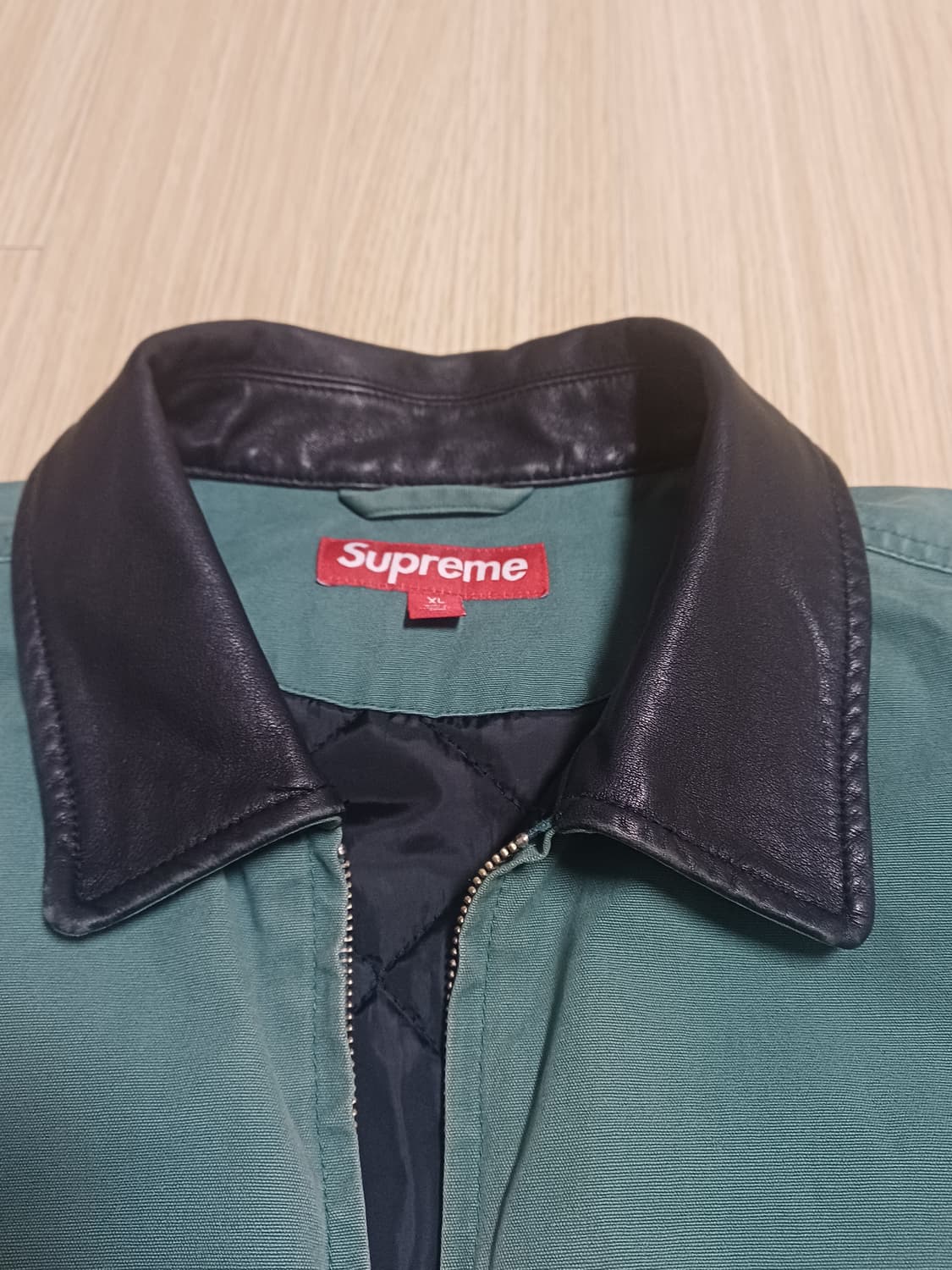 [XL] 슈프림 레더카라 워크자켓 그린 상품이미지5