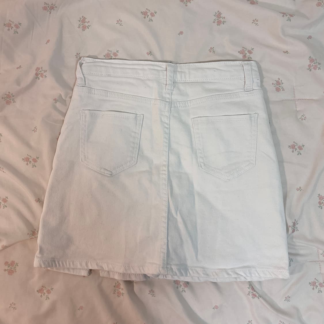 화이트 스판 미니 스커트 속바지 내장 상품이미지3