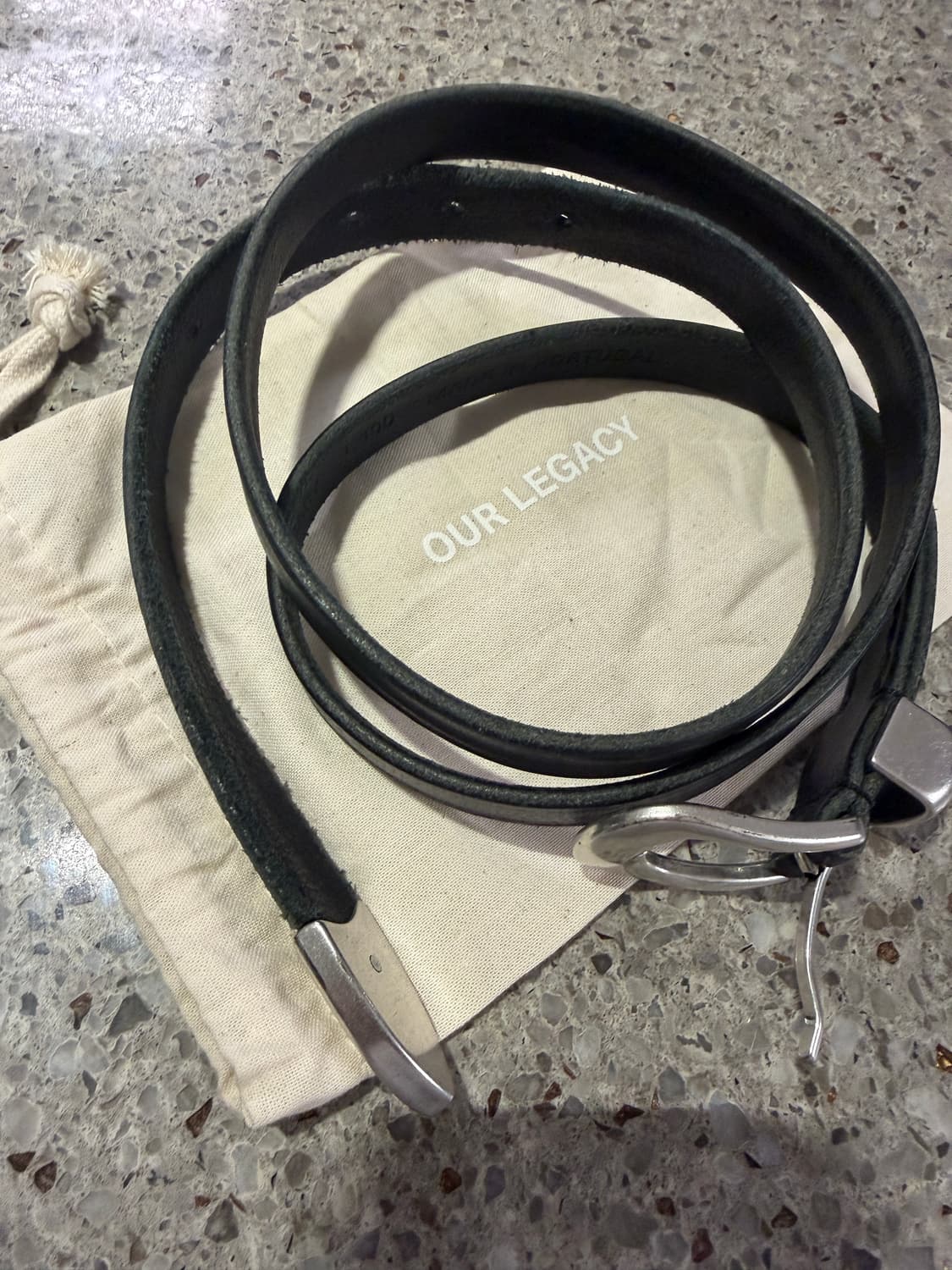 아워레가시 레더 블랙 벨트 2cm 상품이미지1