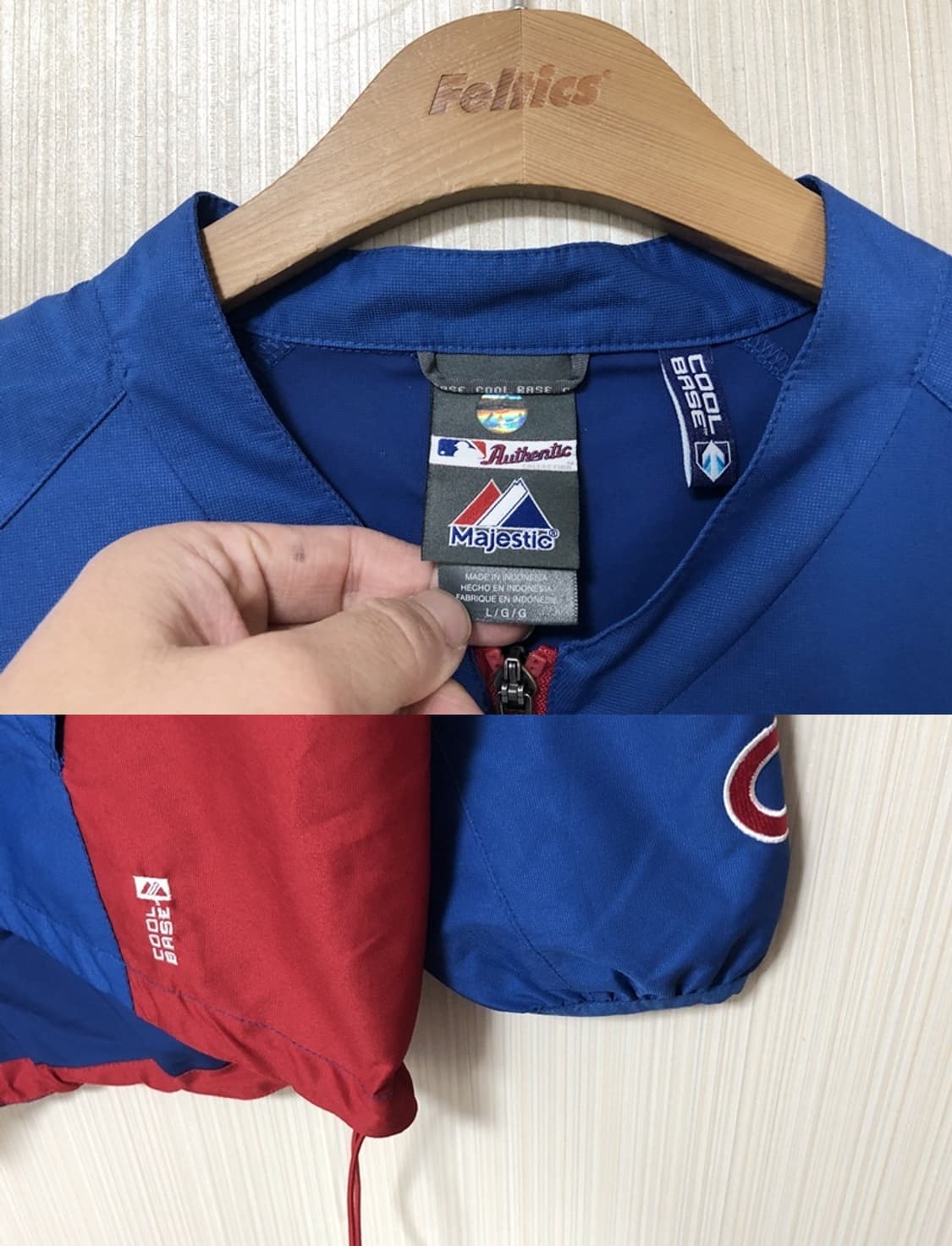 MLB 마제스틱 시카고컵스 어센틱바람막이/웜업풀오버 L 상품이미지4