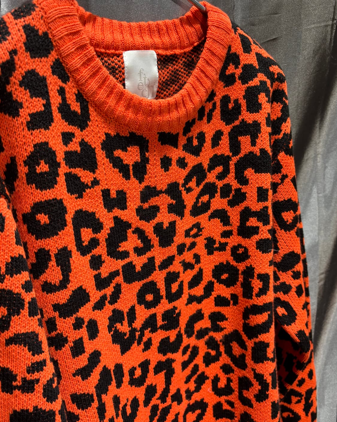 L FETCH 패치선데이 레오파드 오렌지 라운드 니트 상품이미지4