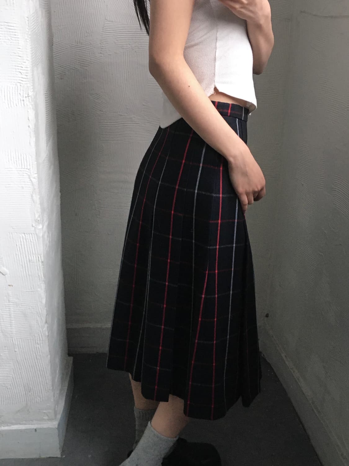 Burberry 버버리 네이비 노바체크 미디 플리츠 스커트 상품이미지3