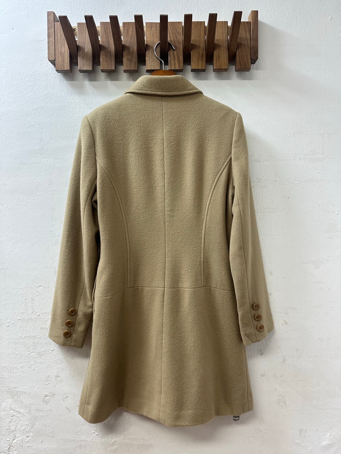 CECIL McBEE 세실맥비 울 블렌드 베이지 히든버튼 하프 코트 상품이미지5