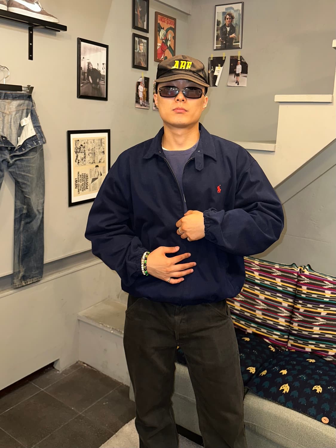 90‘s Polo Ralph Lauren navy swing top JK 상품이미지2