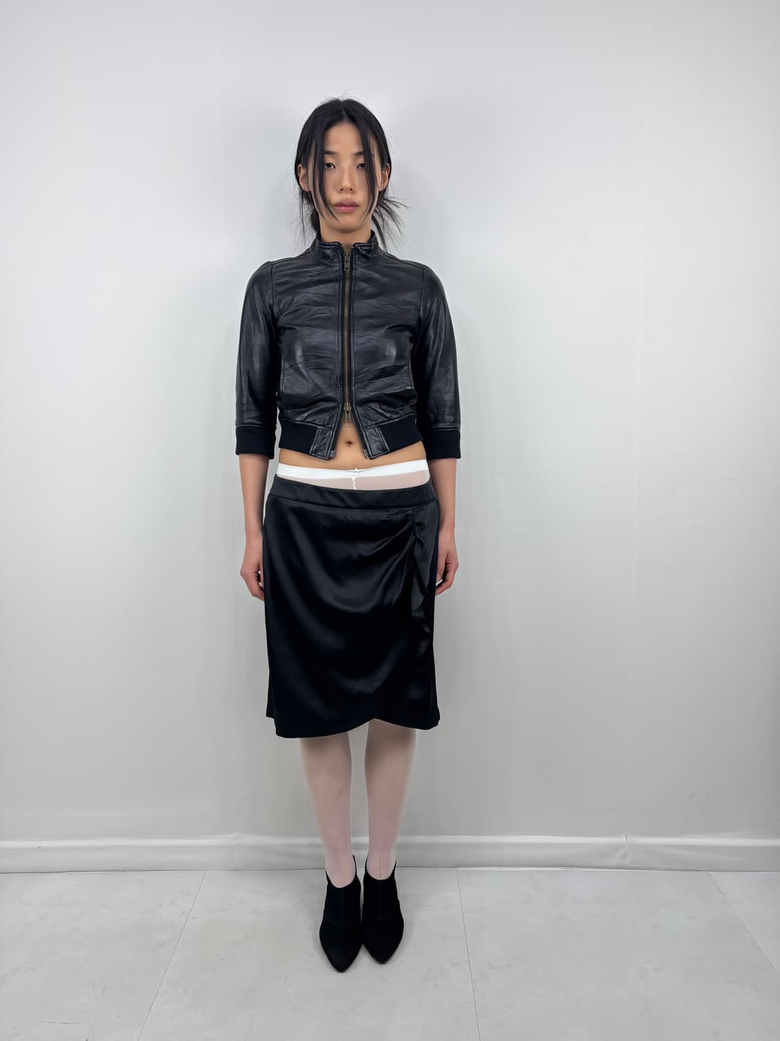 SATIN LOW RISE MIDI SKIRT 상품이미지2