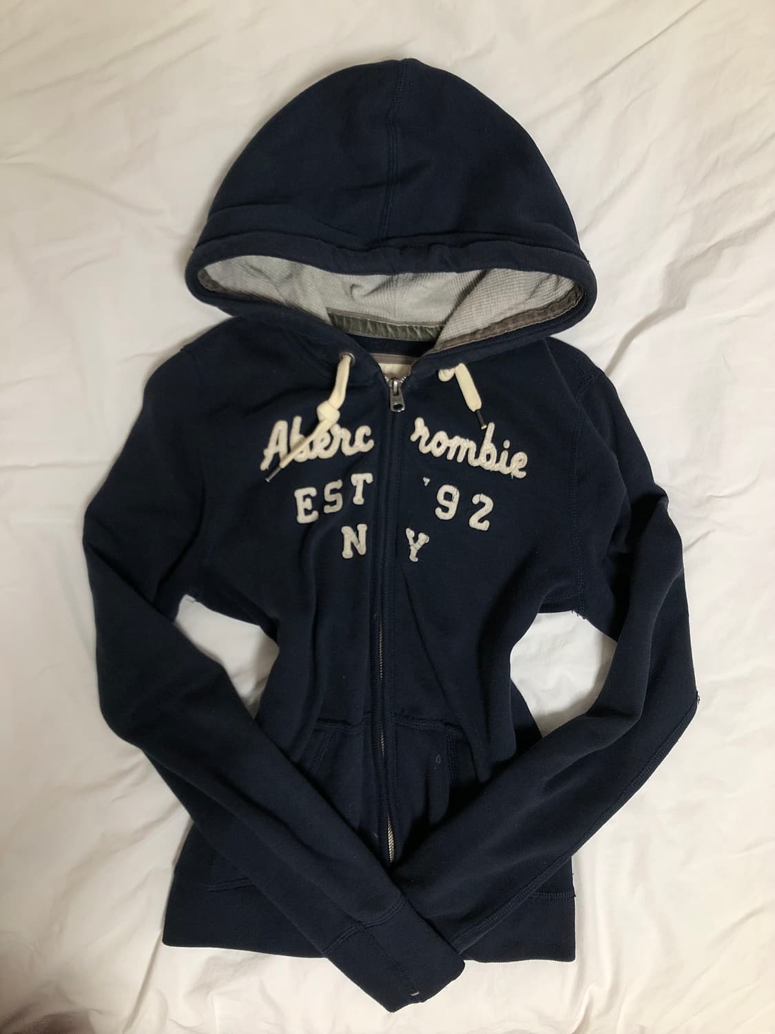 아베크롬비 y2k 딱붙핏 슬림 네이비 후드집업 후집 상품이미지1