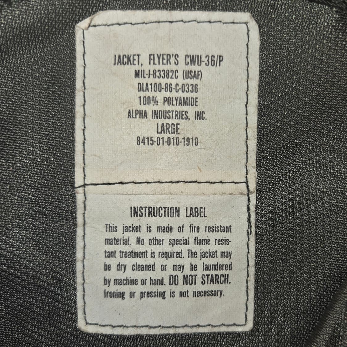 80s Original 알파인더스트리 CWU-36/P USAF Large 상품이미지3