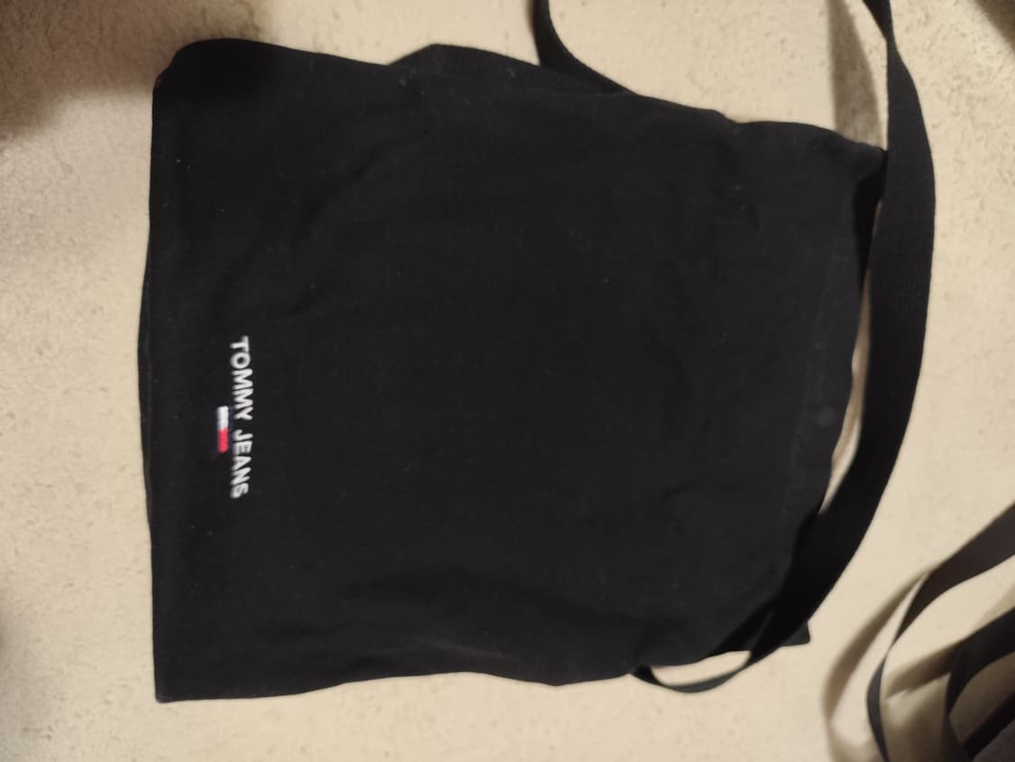 타미진스 블랙 크로스백 코튼 플랩 로고 엠브로이드 상품이미지2