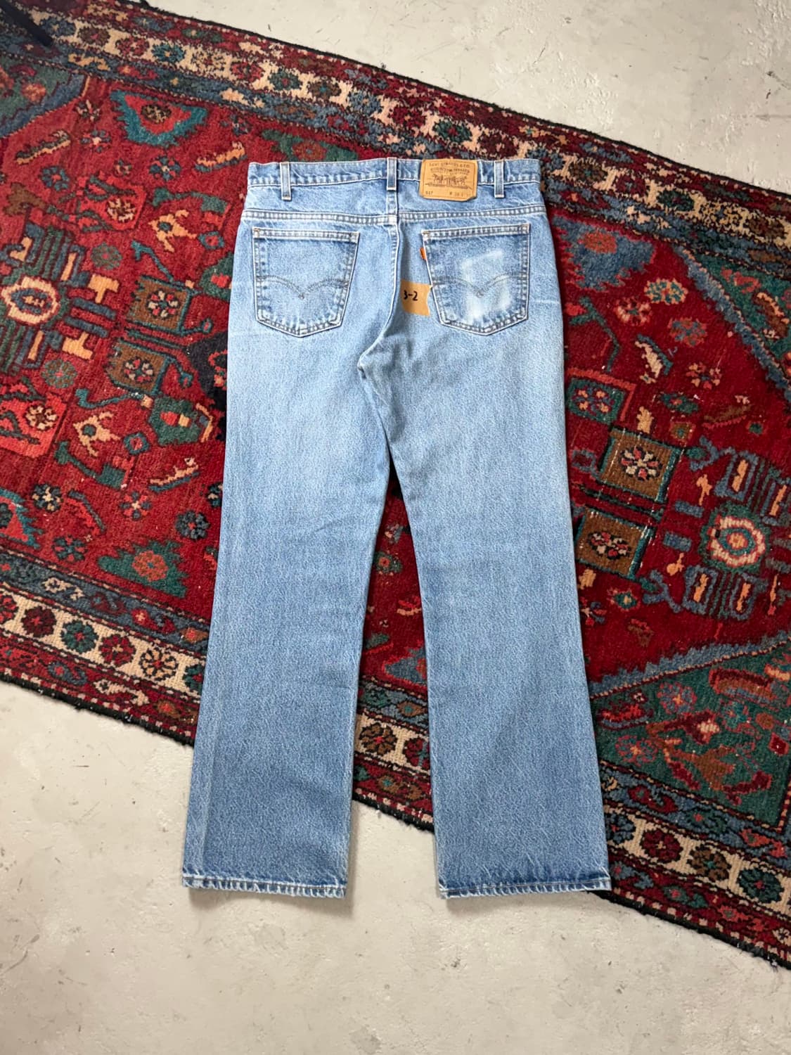 90's USA Made 빈티지 리바이스 517 오렌지탭 부츠컷 데님 상품이미지4