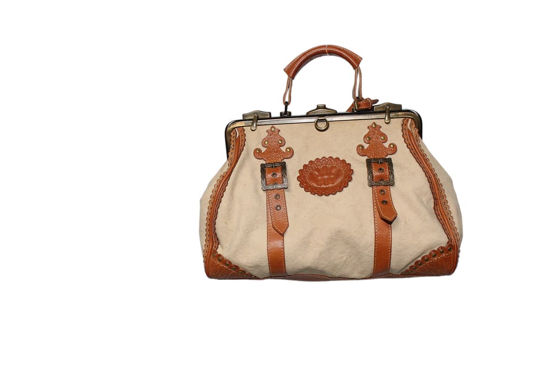 2000s JUICY COUTURE  쥬시꾸뛰르 캔버스 레더 토트백 상품이미지2