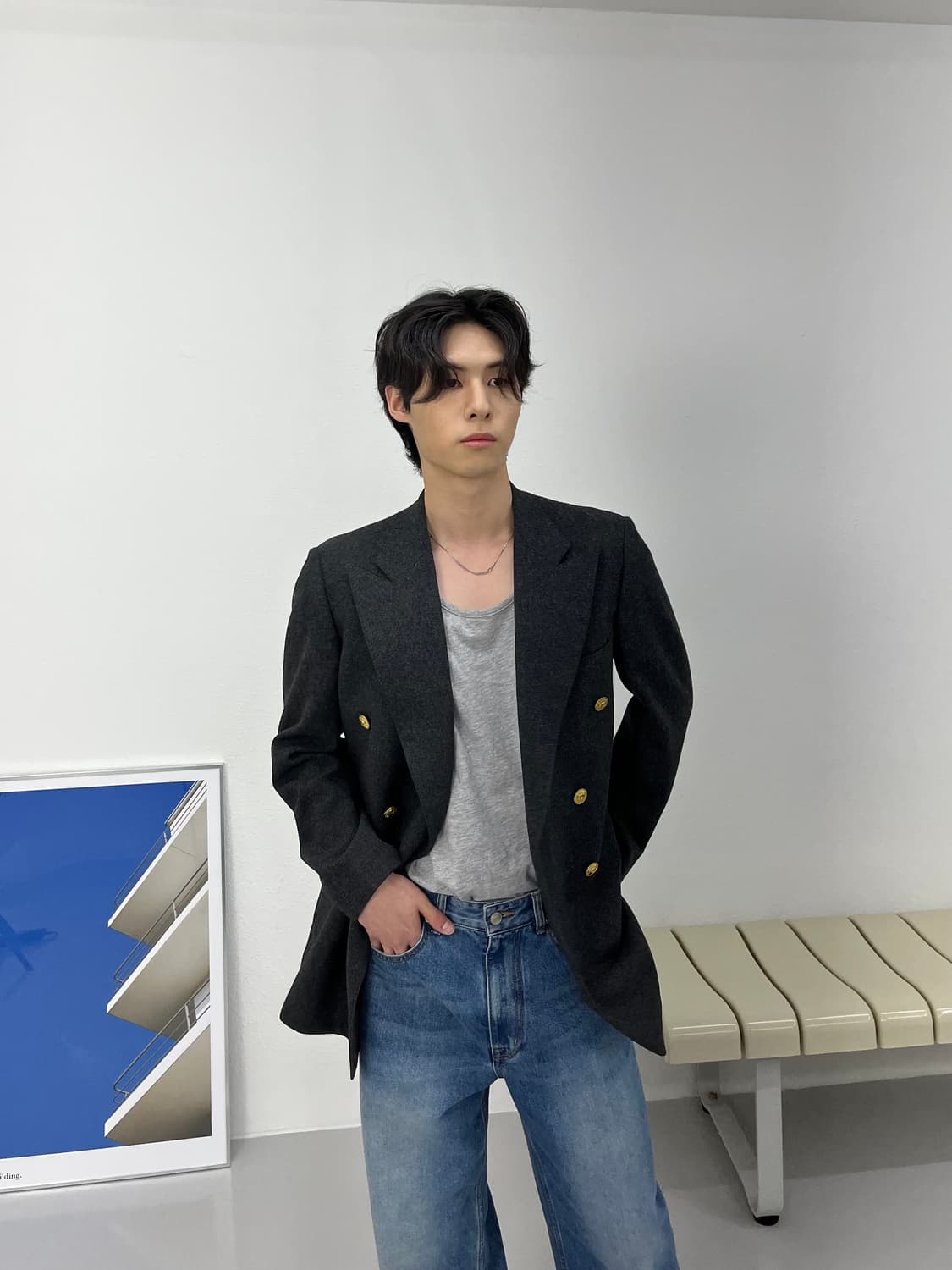 폴로 금장 더블 브레스트 블레이저 상품이미지3