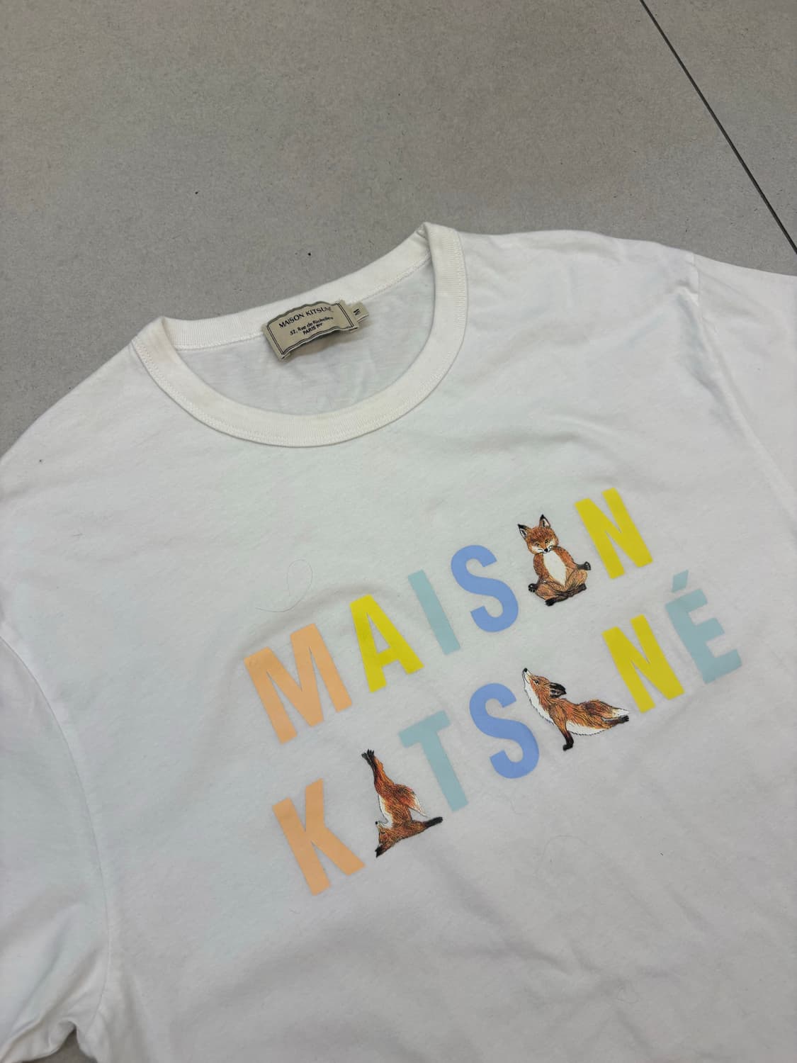 메종키츠네 로고 화이트 티셔츠 상품이미지4
