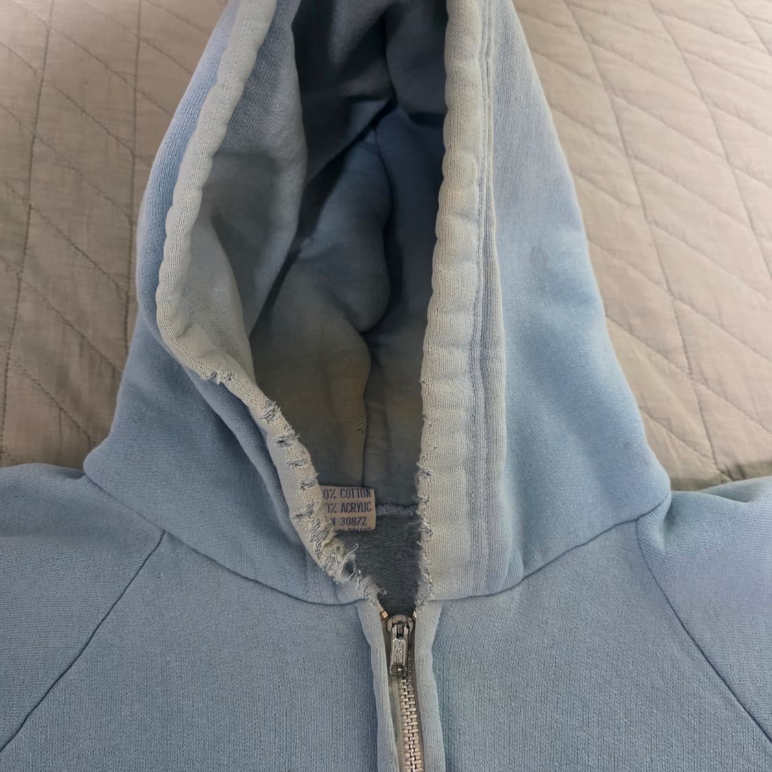 [L] 70s 빈티지 노브랜드 트래쉬드 후드집업 상품이미지4