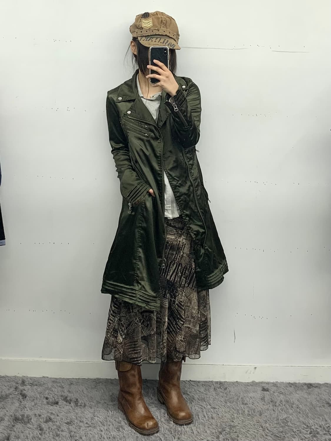 프린팅 시스루 롱스커트 상품이미지5