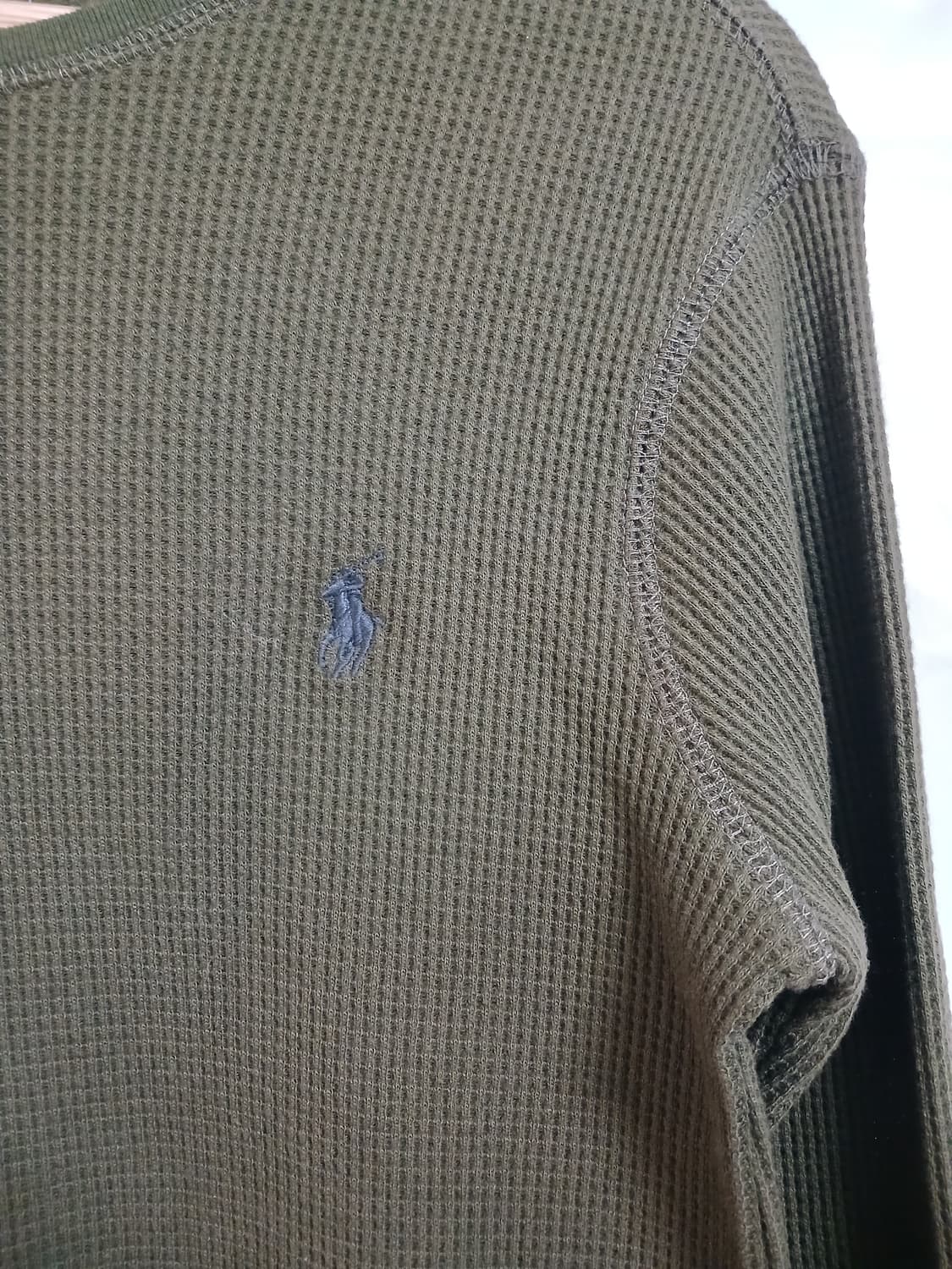 (새상품,M,95)폴로 랄프로렌 남성 와플긴팔면티 카키 상품이미지4