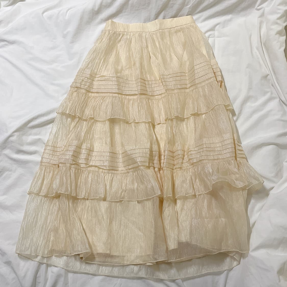 빈티지 ) 리본오프숄더+화이트캉캉스커트 세트 상품이미지3