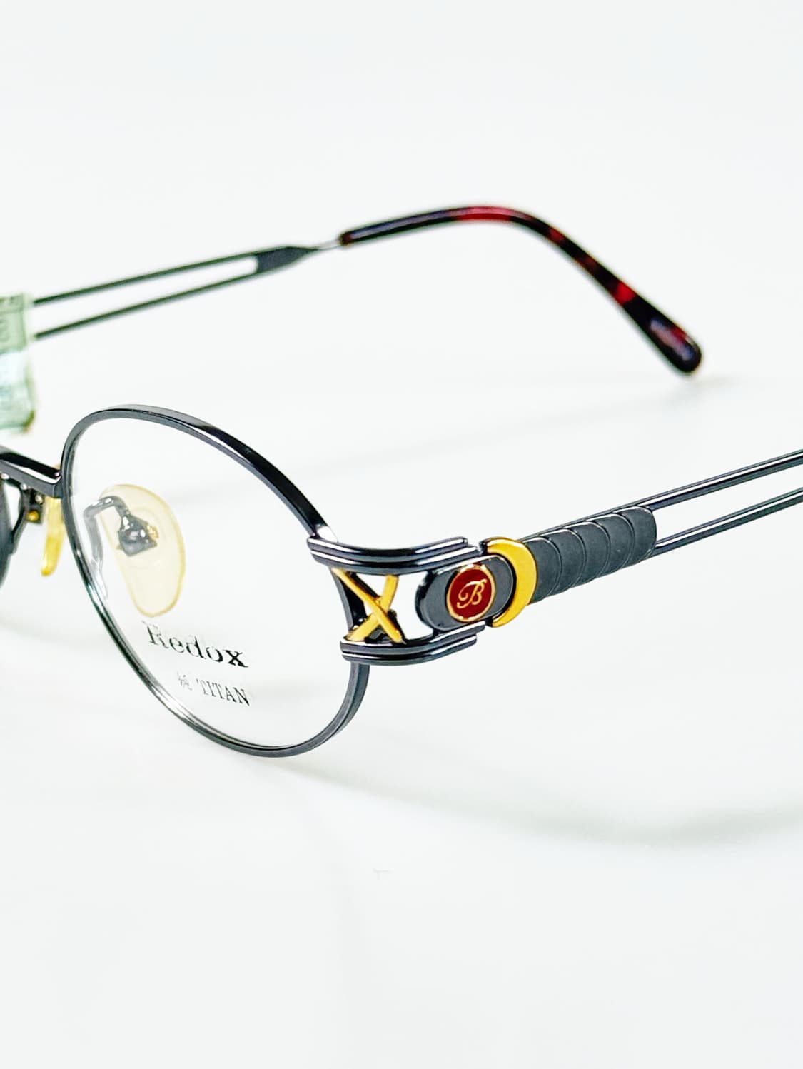 90s REDOX 티타늄 메탈 슬림 오벌 프레임 빈티지 안경 상품이미지1