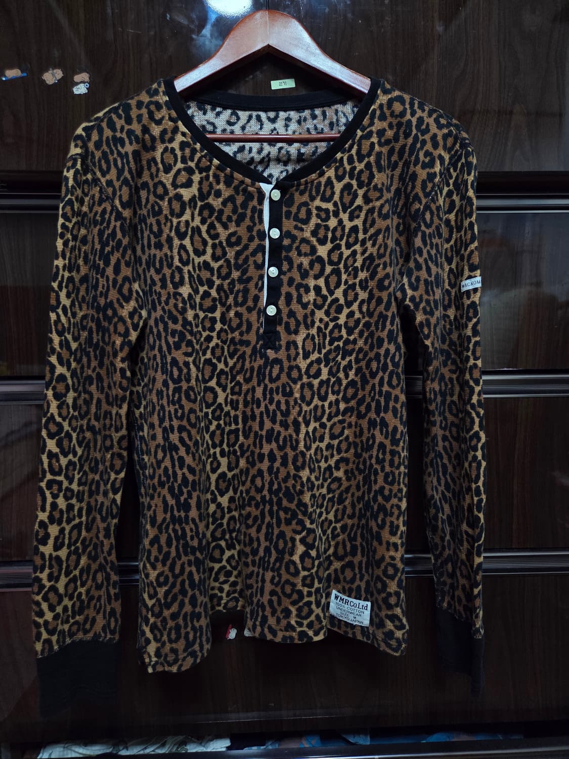 와코마리아 레오파드 헨릭넥 티셔츠 M 상품이미지1