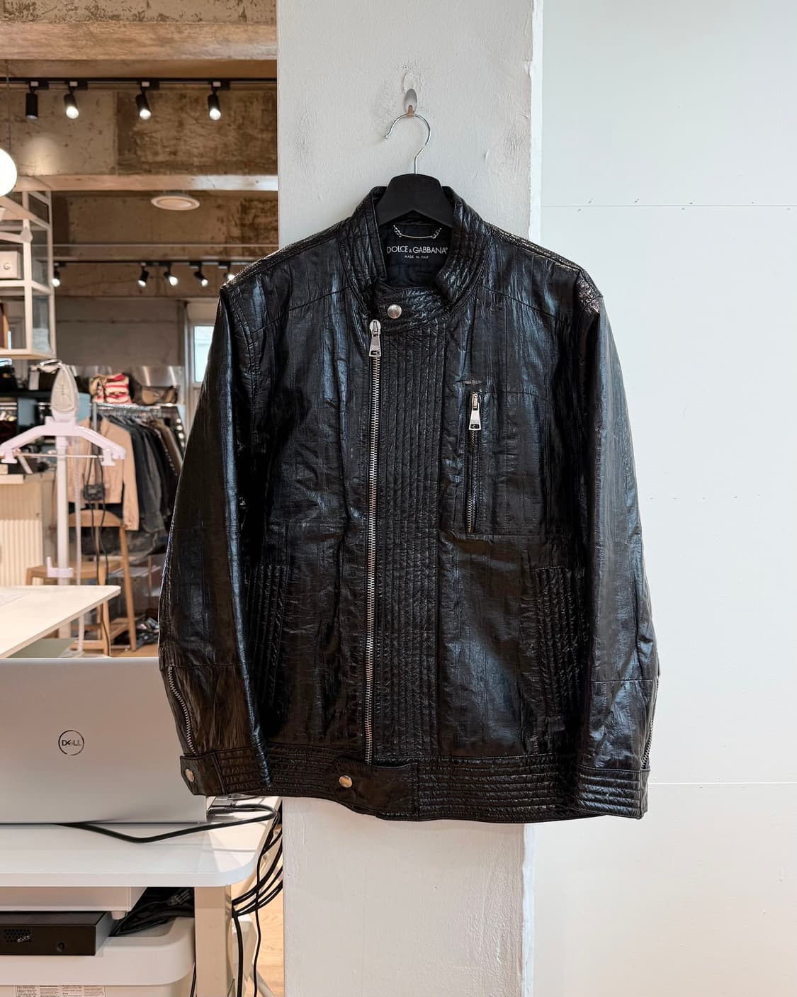 돌체앤가바나 블랙 일 스킨 바이커 자켓  상품이미지2