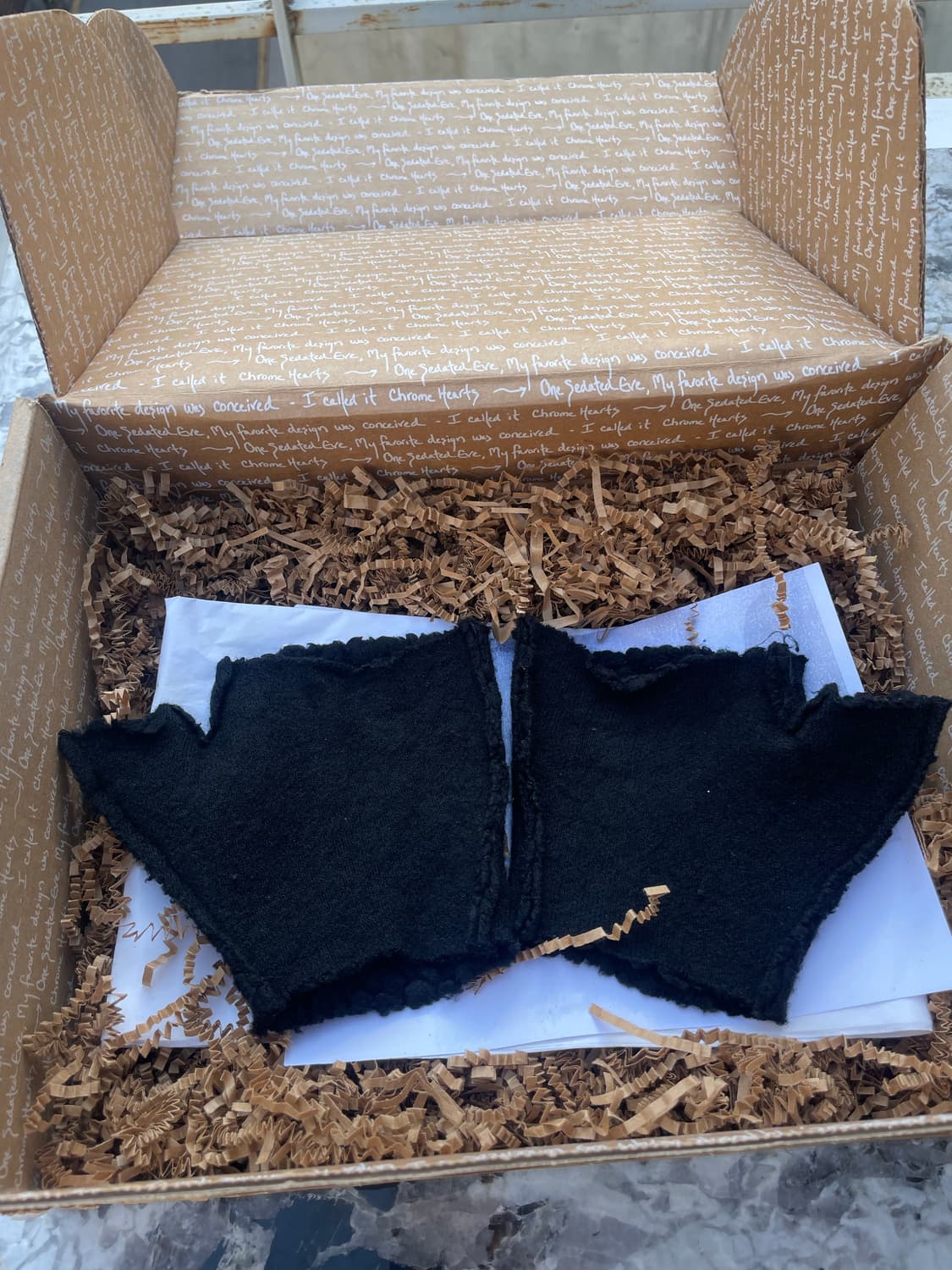 크롬하츠 화이트 크로스 캐시미어 장갑 상품이미지2