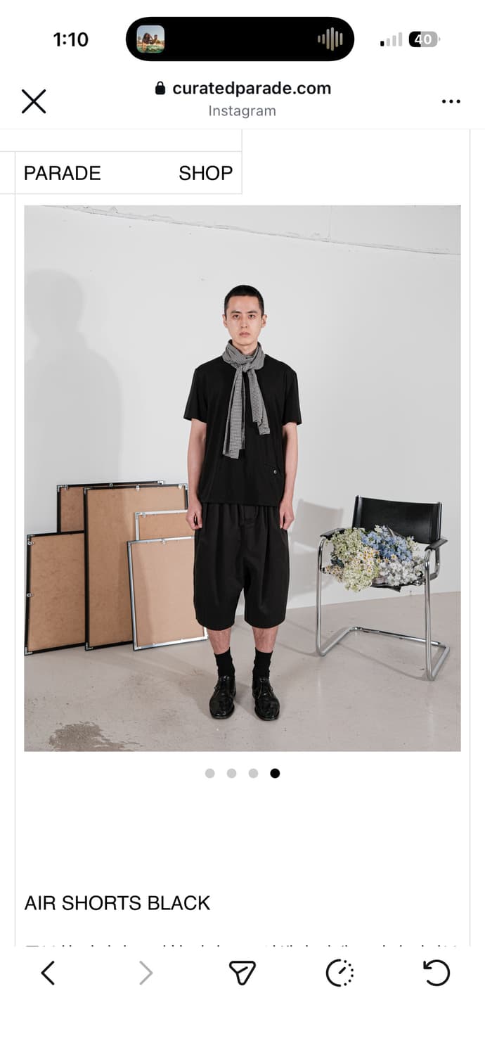 큐레이티드 퍼레이드 AIR SHORTS BLACK 44사이즈 상품이미지2