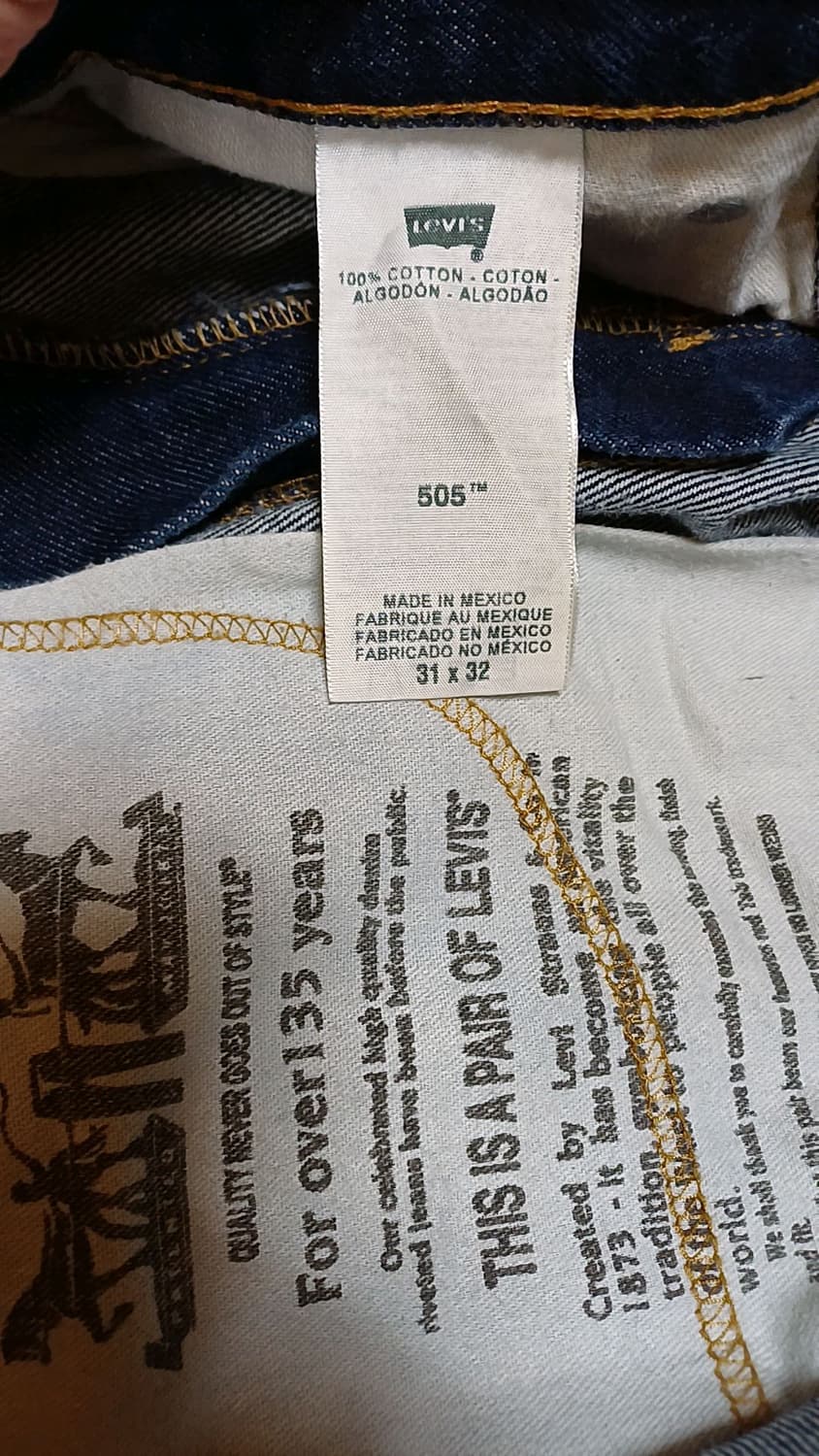 리바이스 505 청바지 실측32인치 기장101 상품이미지3