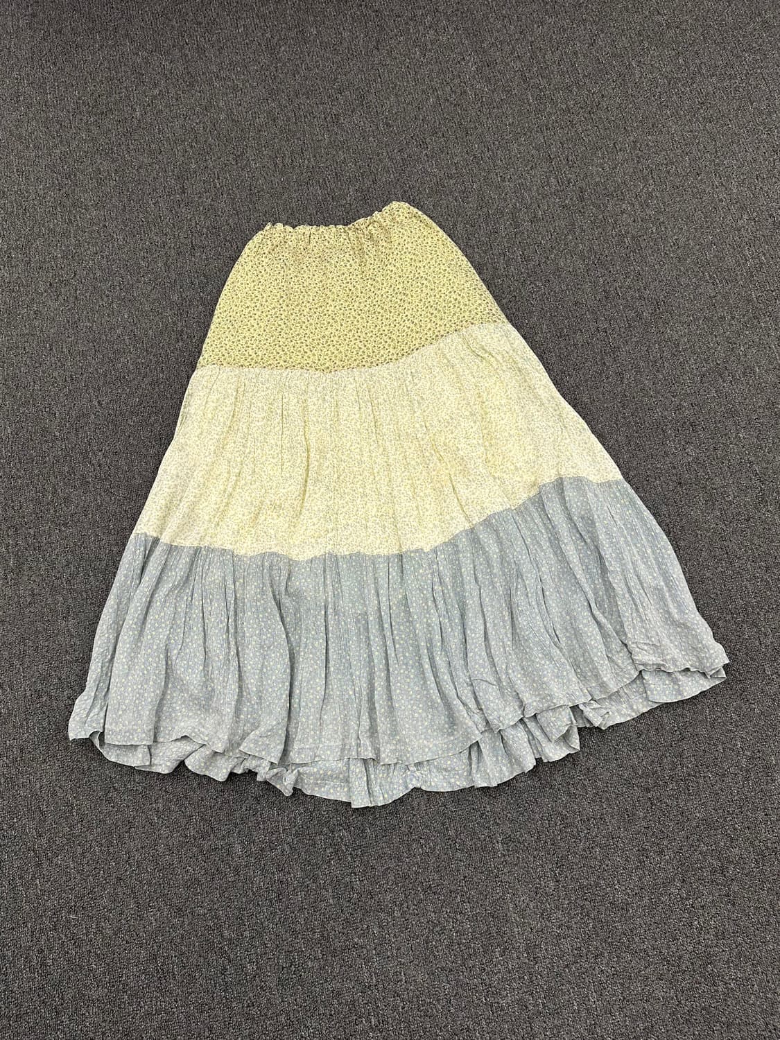 OS)Japanese vintage 모리 플라워 패턴 밴딩 롱스커트 상품이미지6