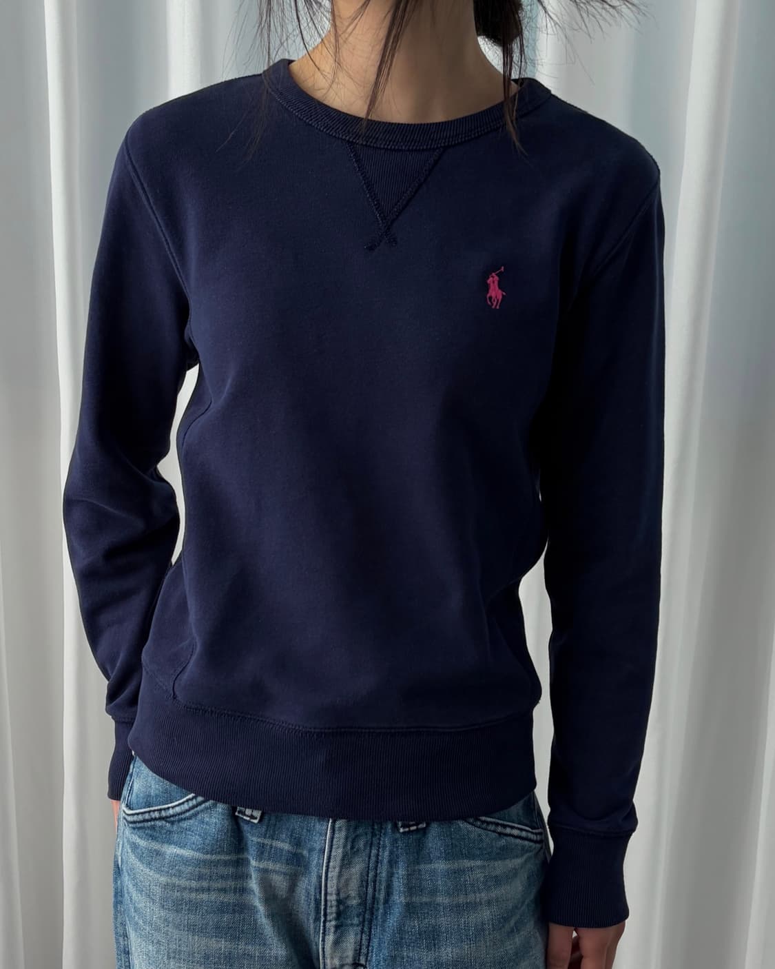 [XS]폴로 랄프로렌 여성 크루넥 기모 맨투맨 navy 상품이미지2