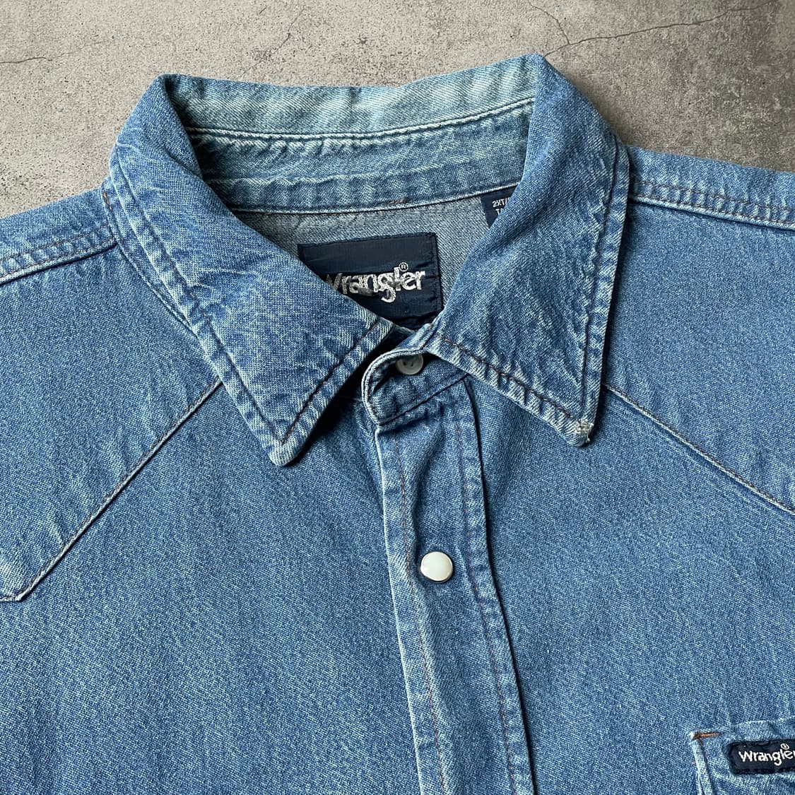 WRANGLER 랭글러 빈티지 웨스턴 데님 코튼 셔츠 A00502 상품이미지2