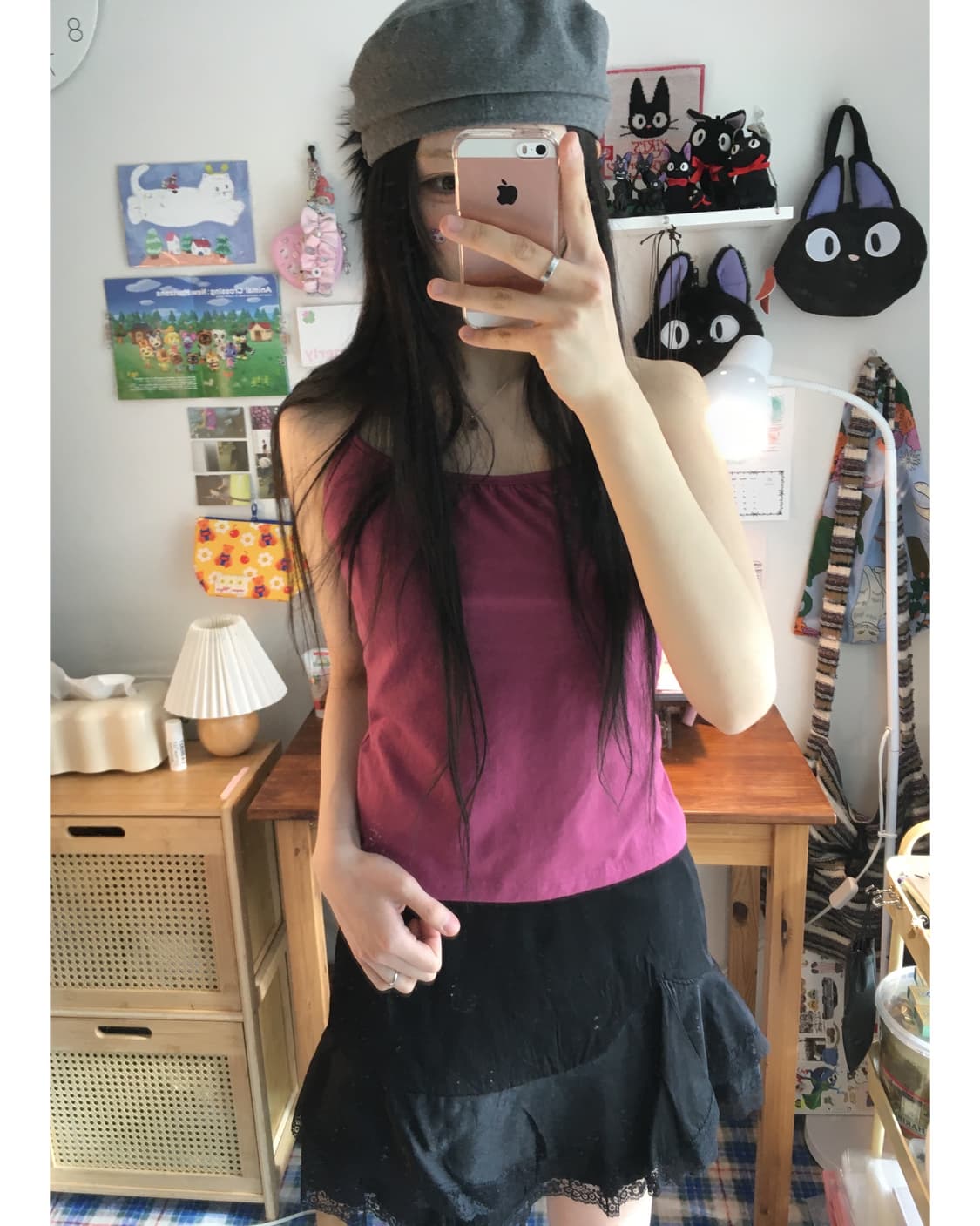 vintage halter neck sleeveless top pink 상품이미지1