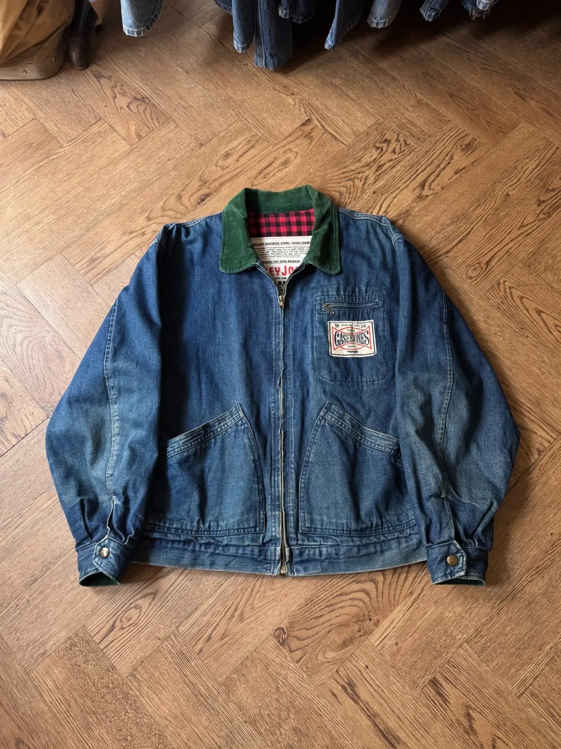 [L]Casey Jones by 랭글러 91-B 타입 체크라이닝 데님자켓 상품이미지1