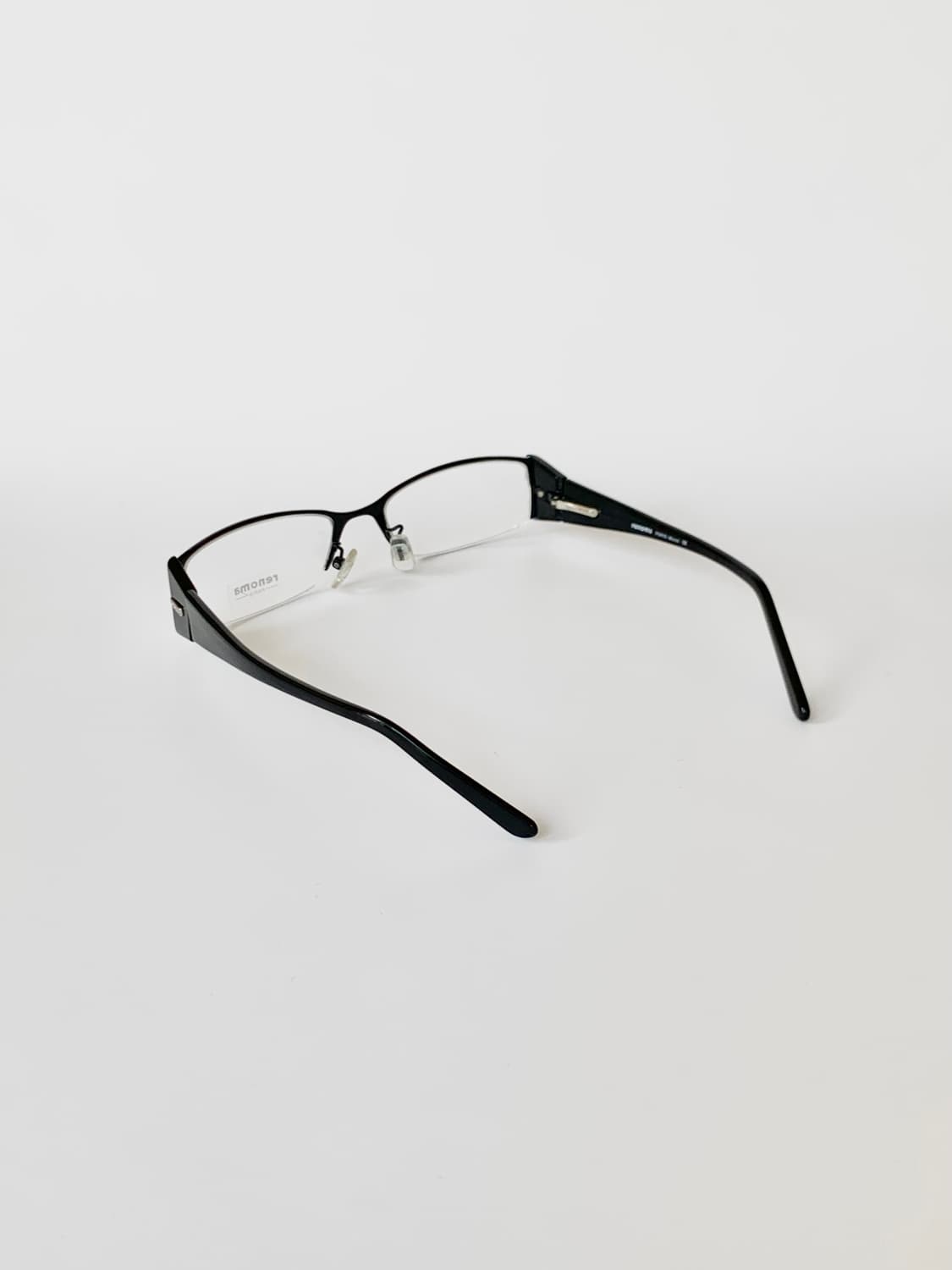 [픽키-581] 블랙 하프림 사각 안경테 남성용 메탈 콤비 상품이미지4