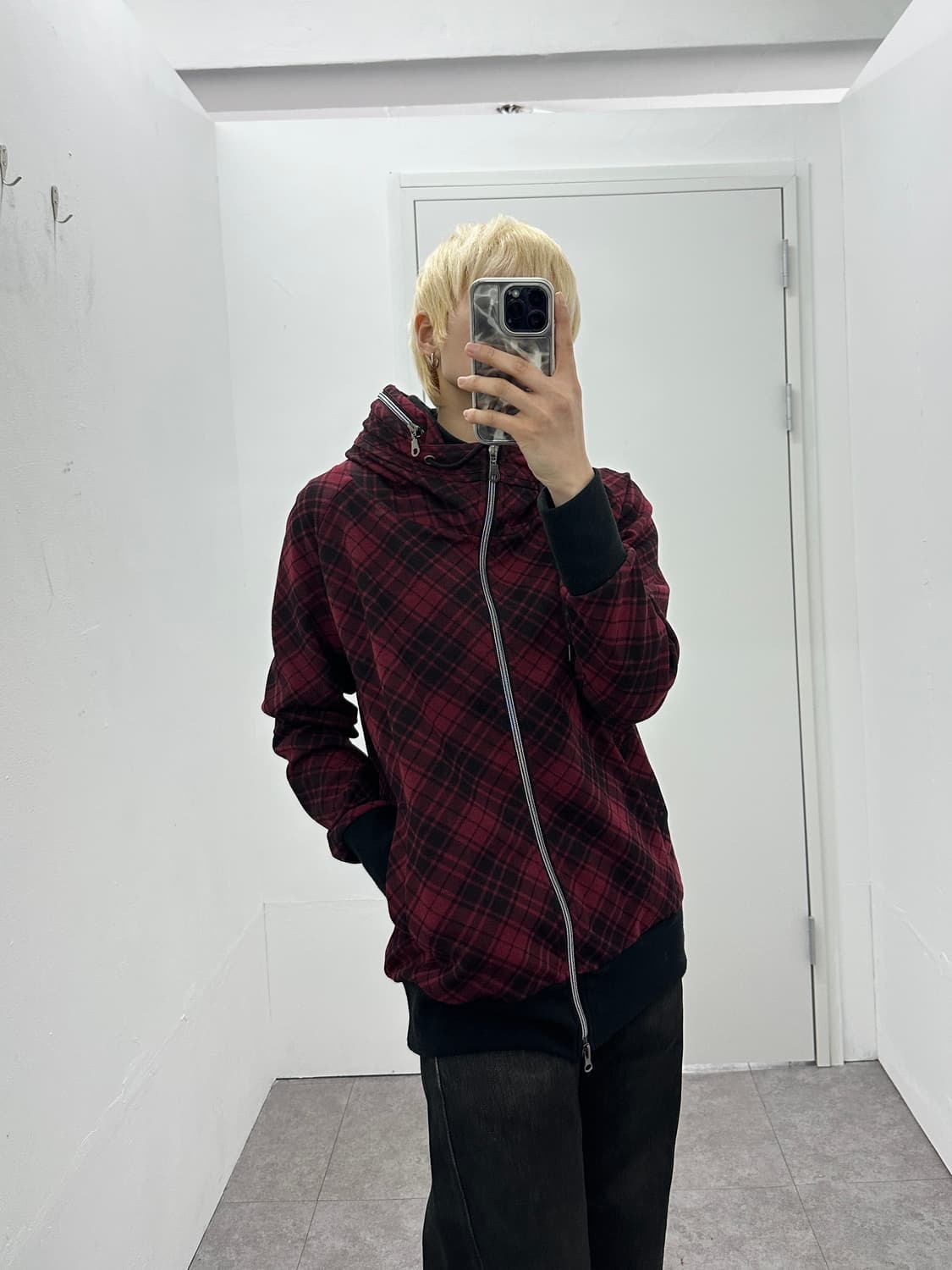 Plus 0ne Bono Check High Neck 2way Zip U 상품이미지1