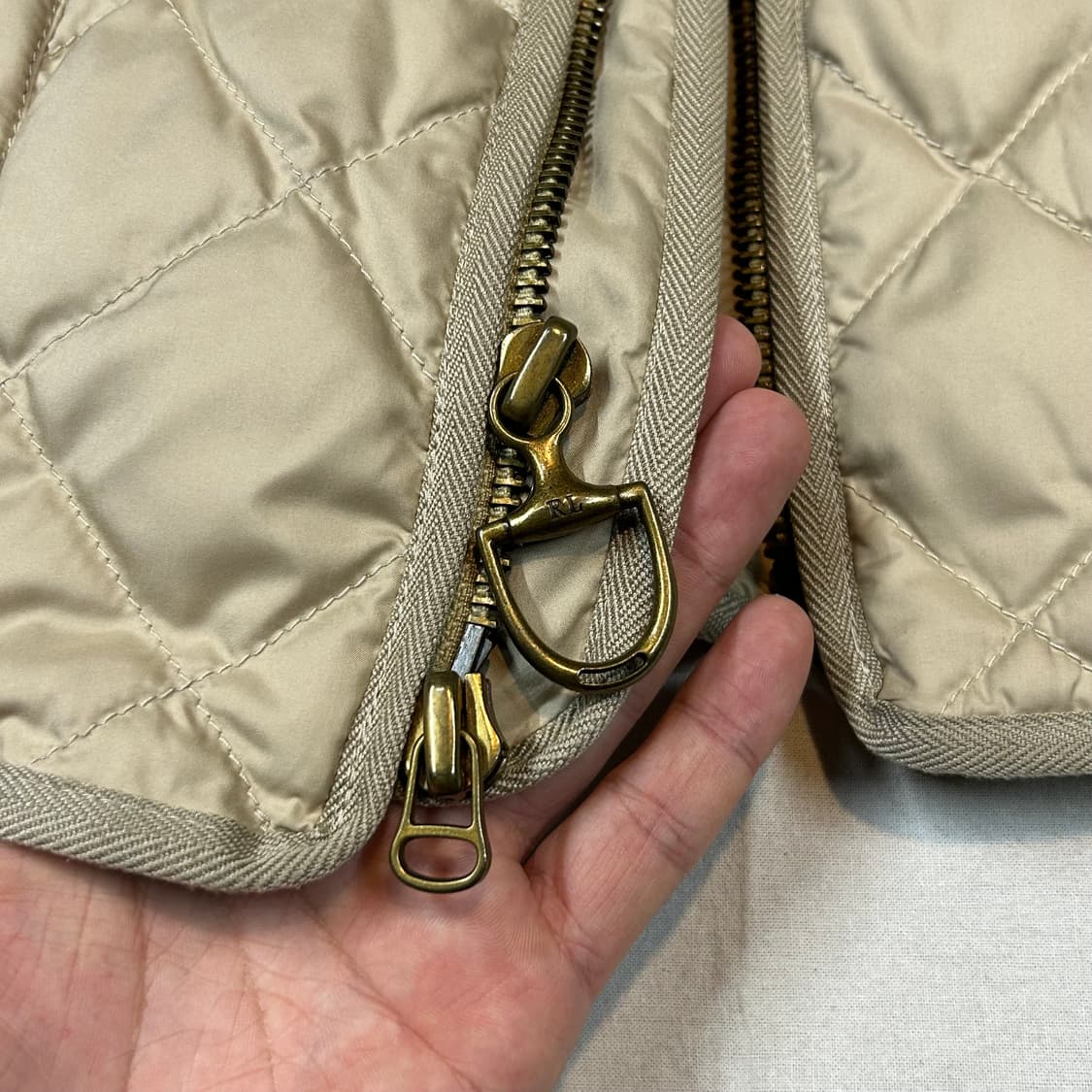 M) 랄프로렌 덕다운 오리털 퀼팅 자켓 베이지 상품이미지4