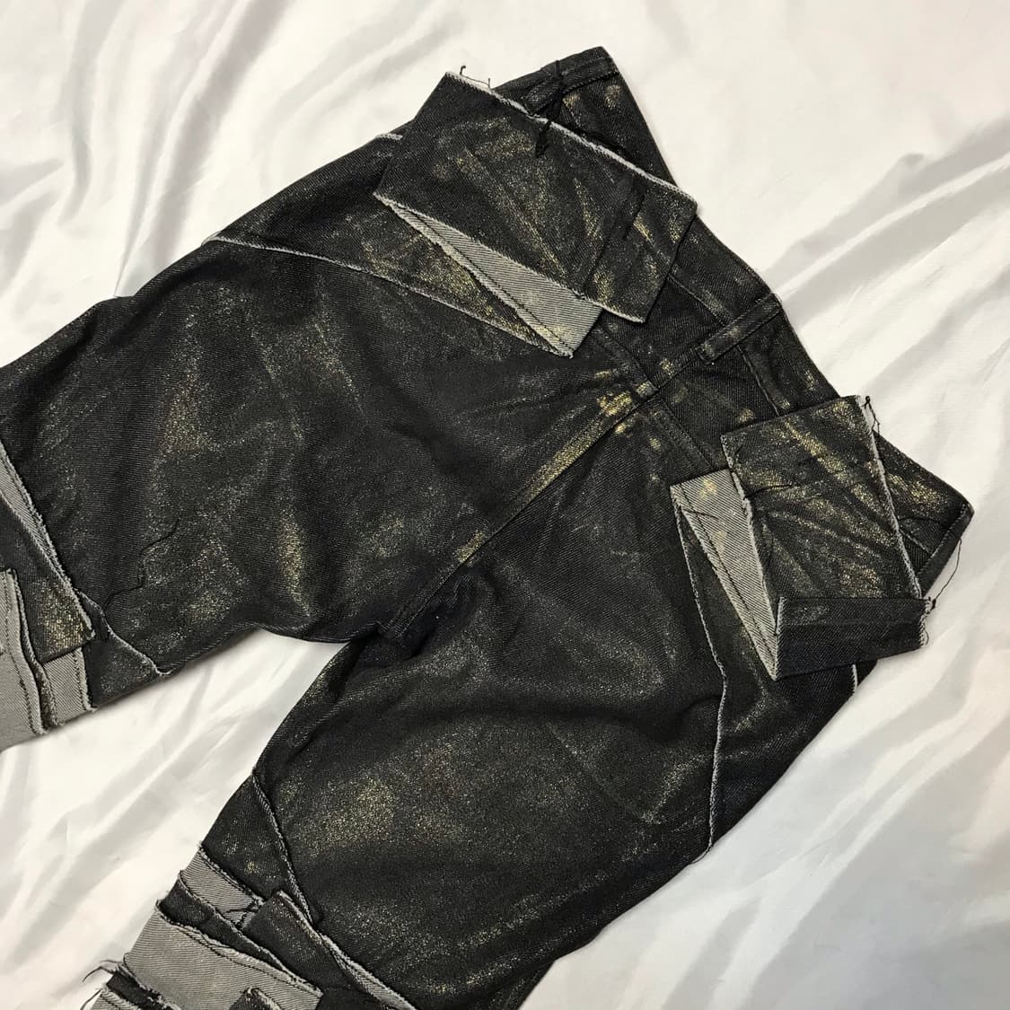 이세이미야케 02AW 레이어드 패치워크 코팅 데님 팬츠 상품이미지9