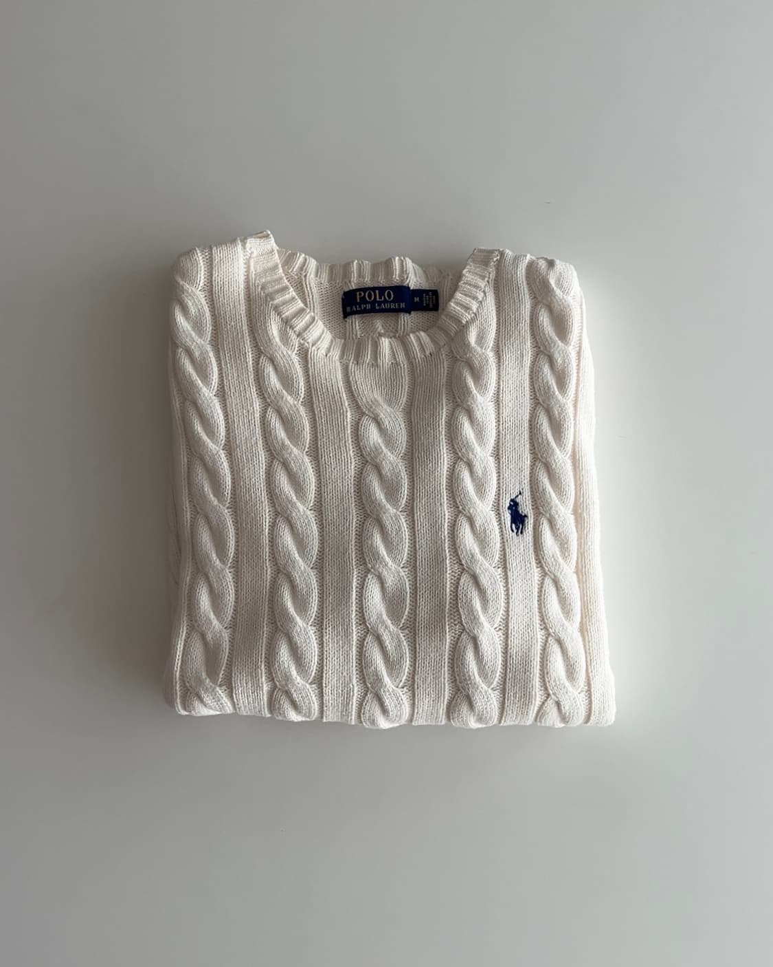 폴로 랄프로렌 아이보리 꽈배기 니트 M  상품이미지1