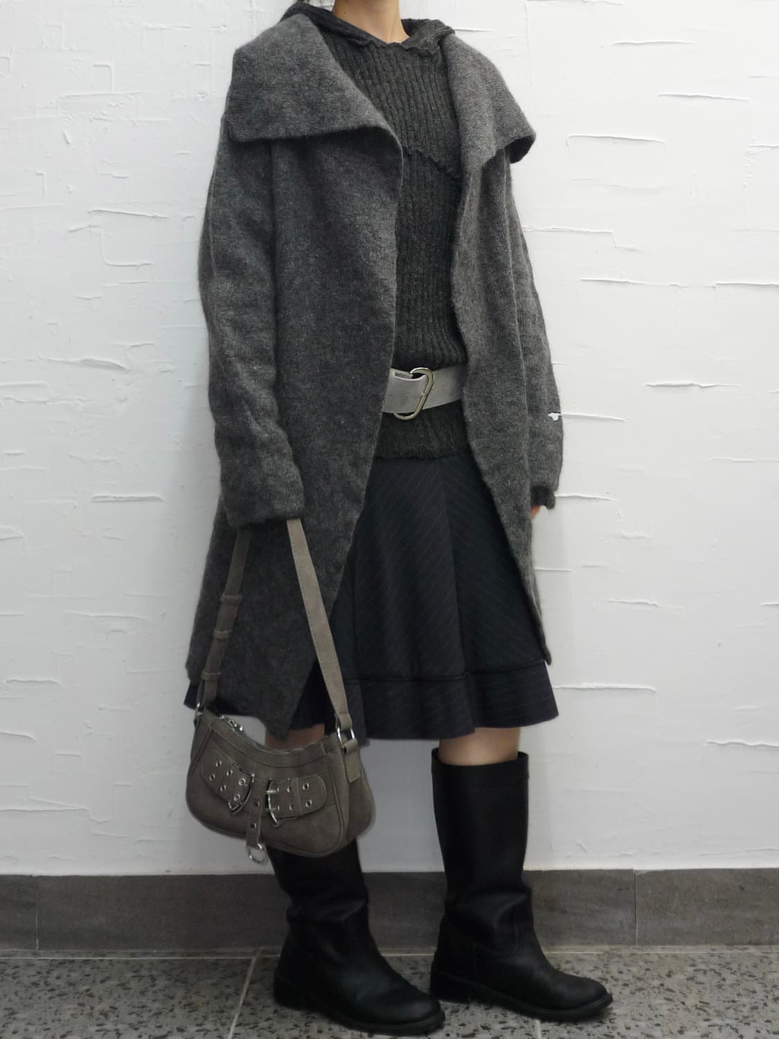 charcoal open coat 상품이미지3