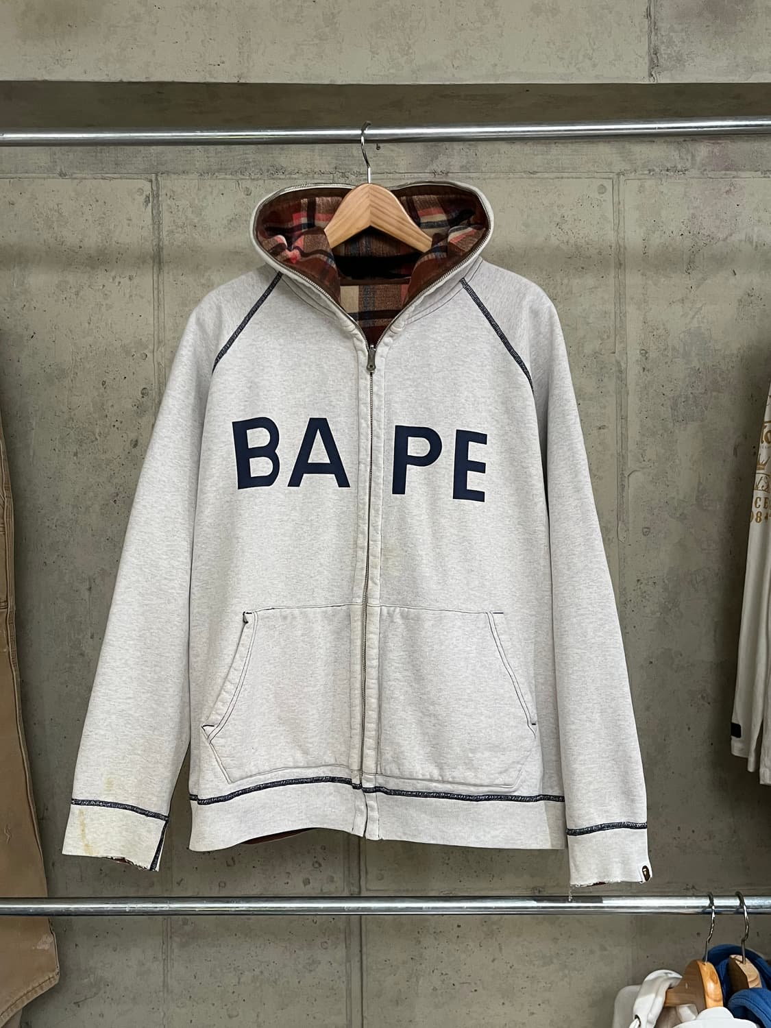 00's BAPE Reversible Check Hood Zip Up 상품이미지3