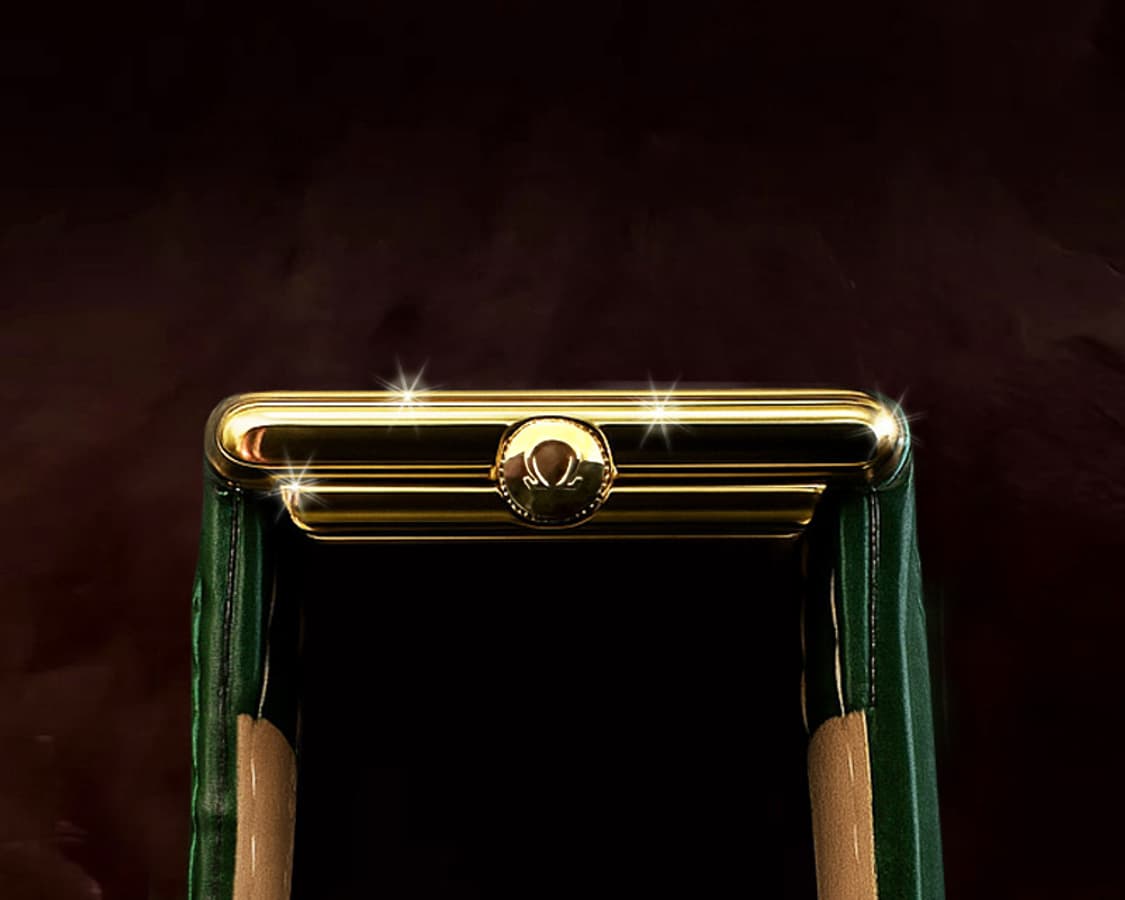 희귀 오메가 드빌 그린 선레이 18K GP 여성 가죽 수동 시계 상품이미지5