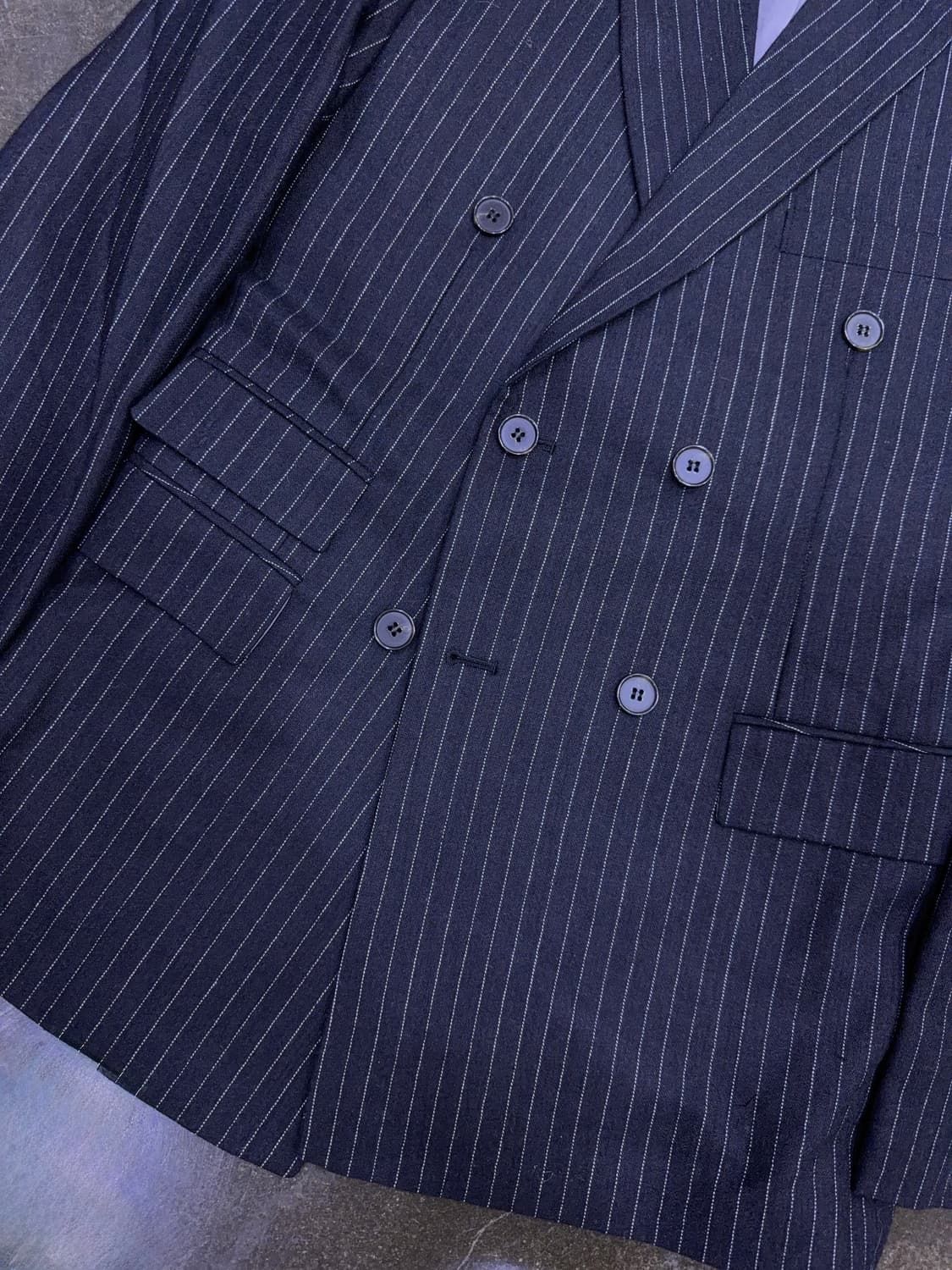 마스2 클래식 스트라이프 더블 블레스트 수트 셋업 46 M 상품이미지5