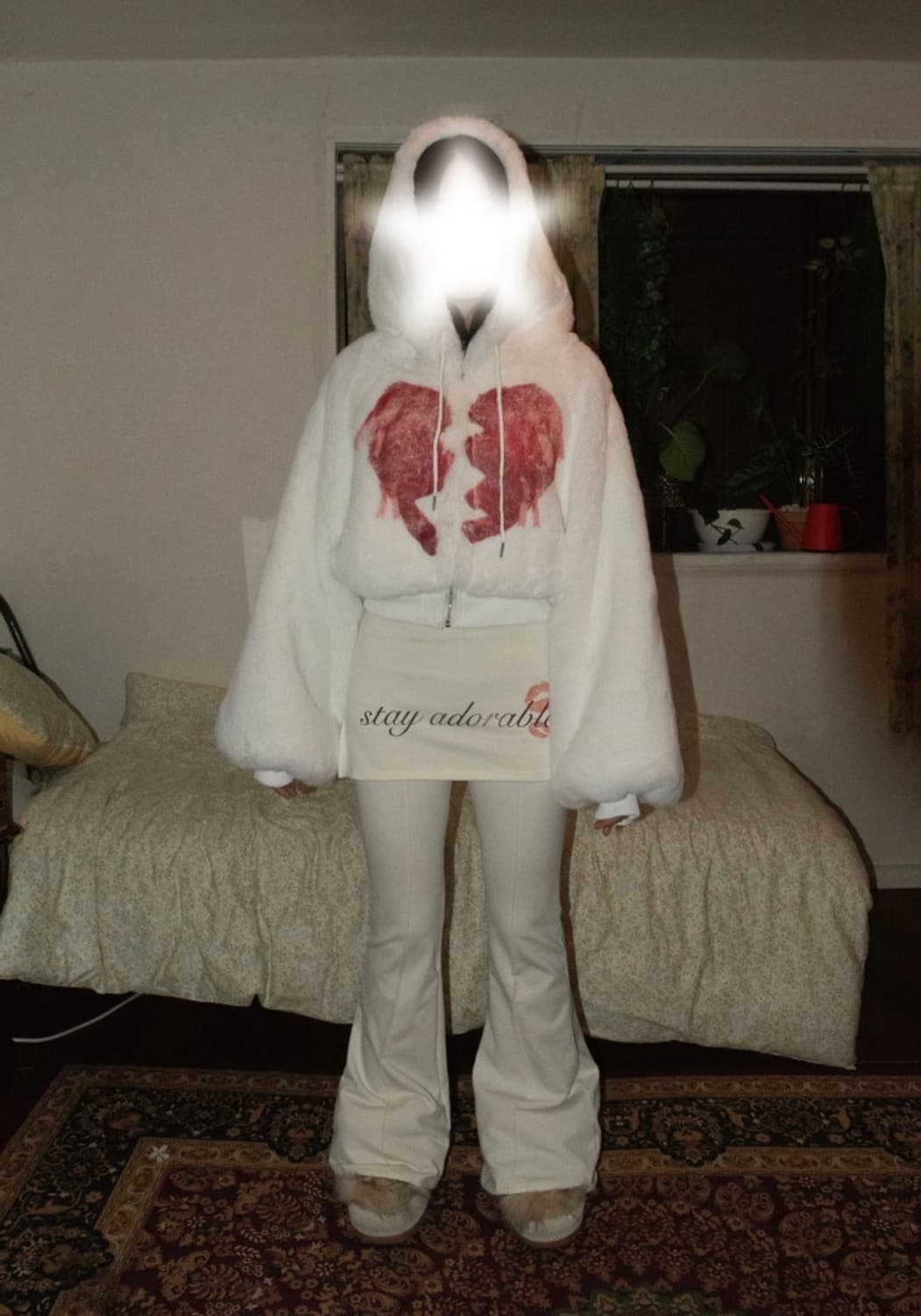 KATER broken heart fluffy hooded jacket 상품이미지1