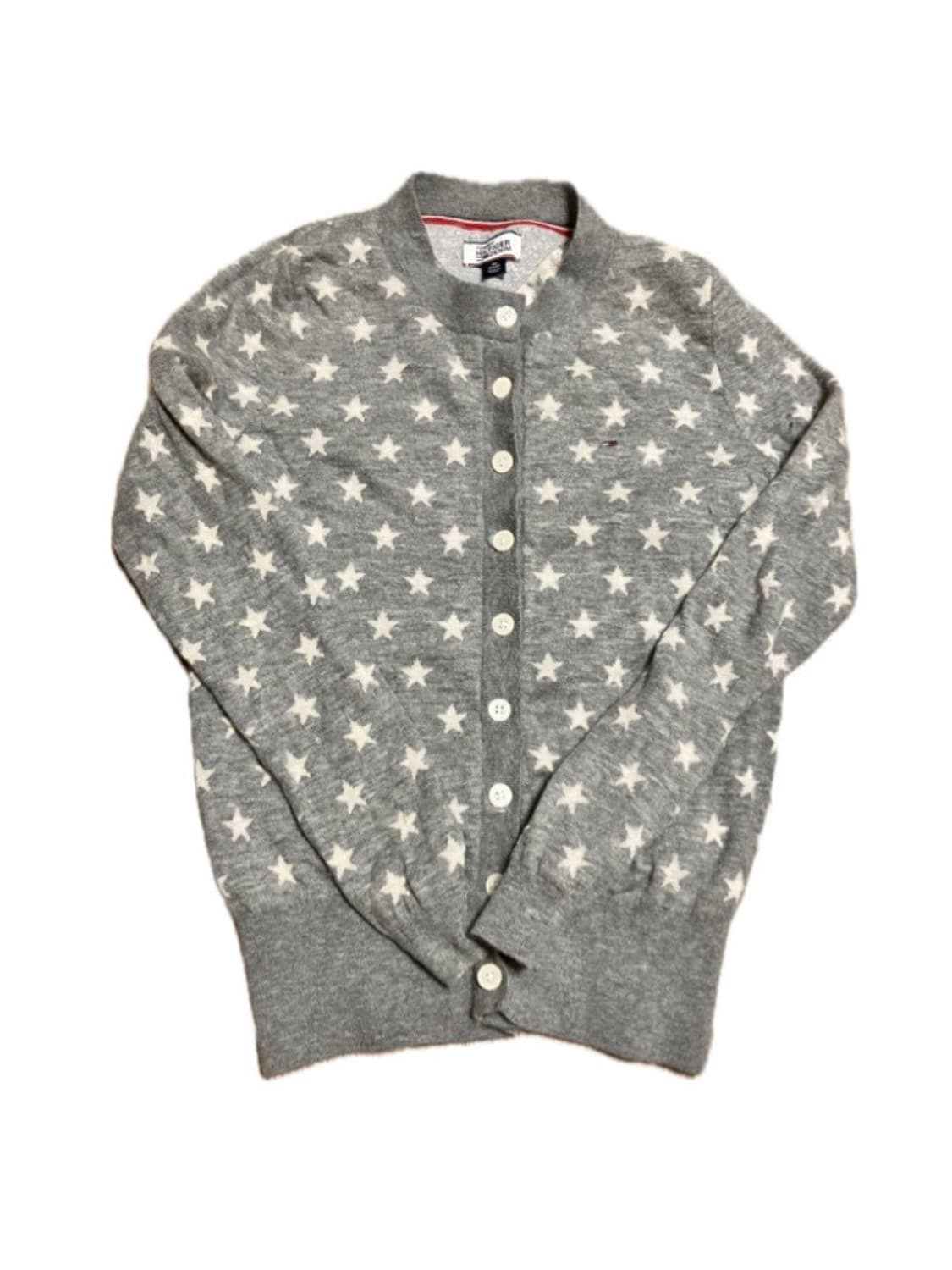 타미 그레이 톤온톤 별 패턴 프레피 니트 상품이미지1